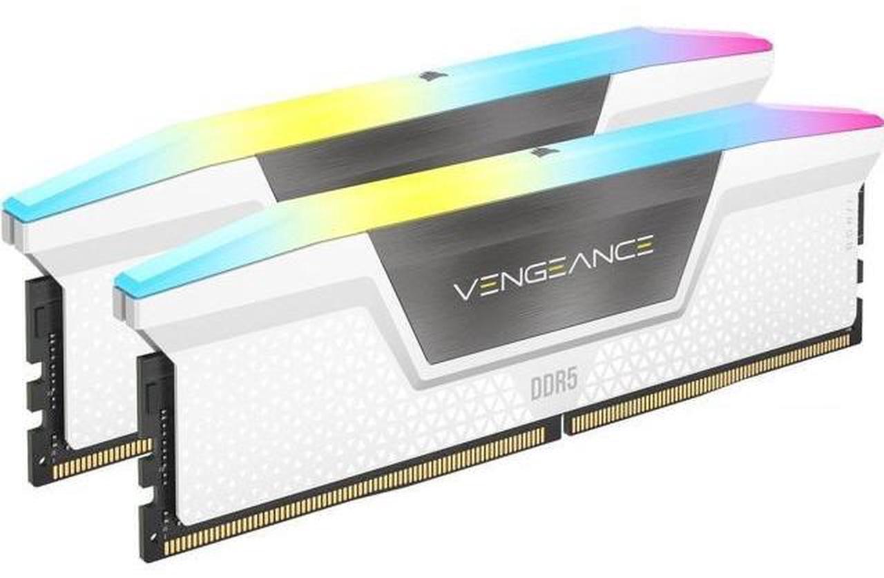 Main image of CORSAIR Vengeance RGB 64GB (2 x 32GB) 288-Pin PC RAM DDR5 6400 (PC5 51200) Desktop Memory Model CMH64GX5M2N6400C32W