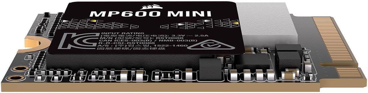 Alt view image 6 of 7 - Corsair MP600 Mini M.2 2230 1TB PCI-Express 4.0 x4 3D TLC Internal Solid State Drive (SSD) CSSD-F1000GBMP600MNR2