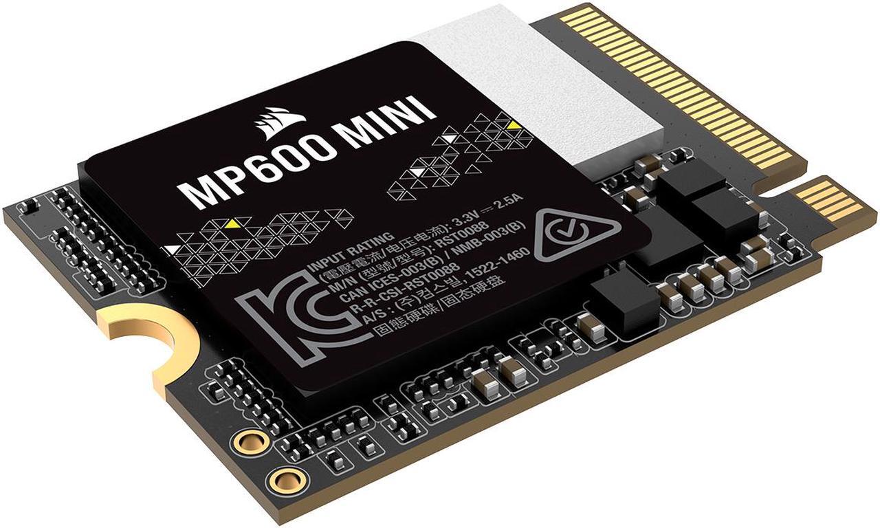 Alt view image 5 of 7 - Corsair MP600 Mini M.2 2230 1TB PCI-Express 4.0 x4 3D TLC Internal Solid State Drive (SSD) CSSD-F1000GBMP600MNR2
