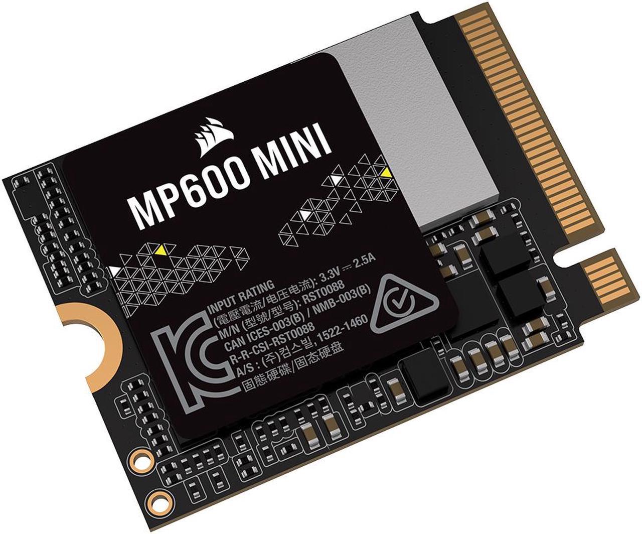 Alt view image 3 of 7 - Corsair MP600 Mini M.2 2230 1TB PCI-Express 4.0 x4 3D TLC Internal Solid State Drive (SSD) CSSD-F1000GBMP600MNR2