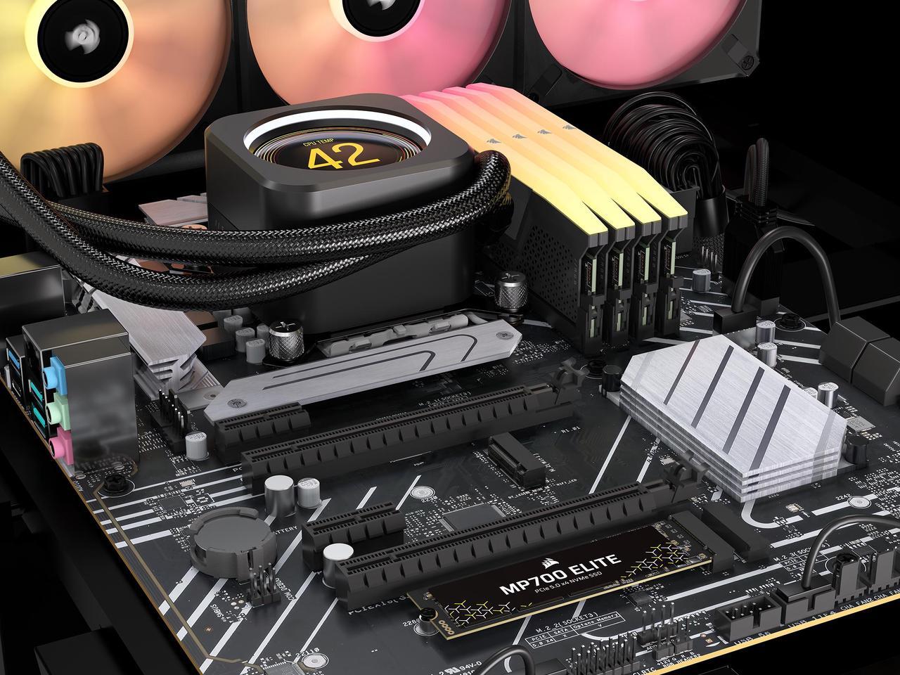 Alt view image 10 of 20 - Corsair MP700 Elite M.2 2280 1TB PCI-Express 5.0 x4 3D TLC Internal Solid State Drive (SSD) Up to 10000 MB/s CSSD-F1000GBMP700ENH