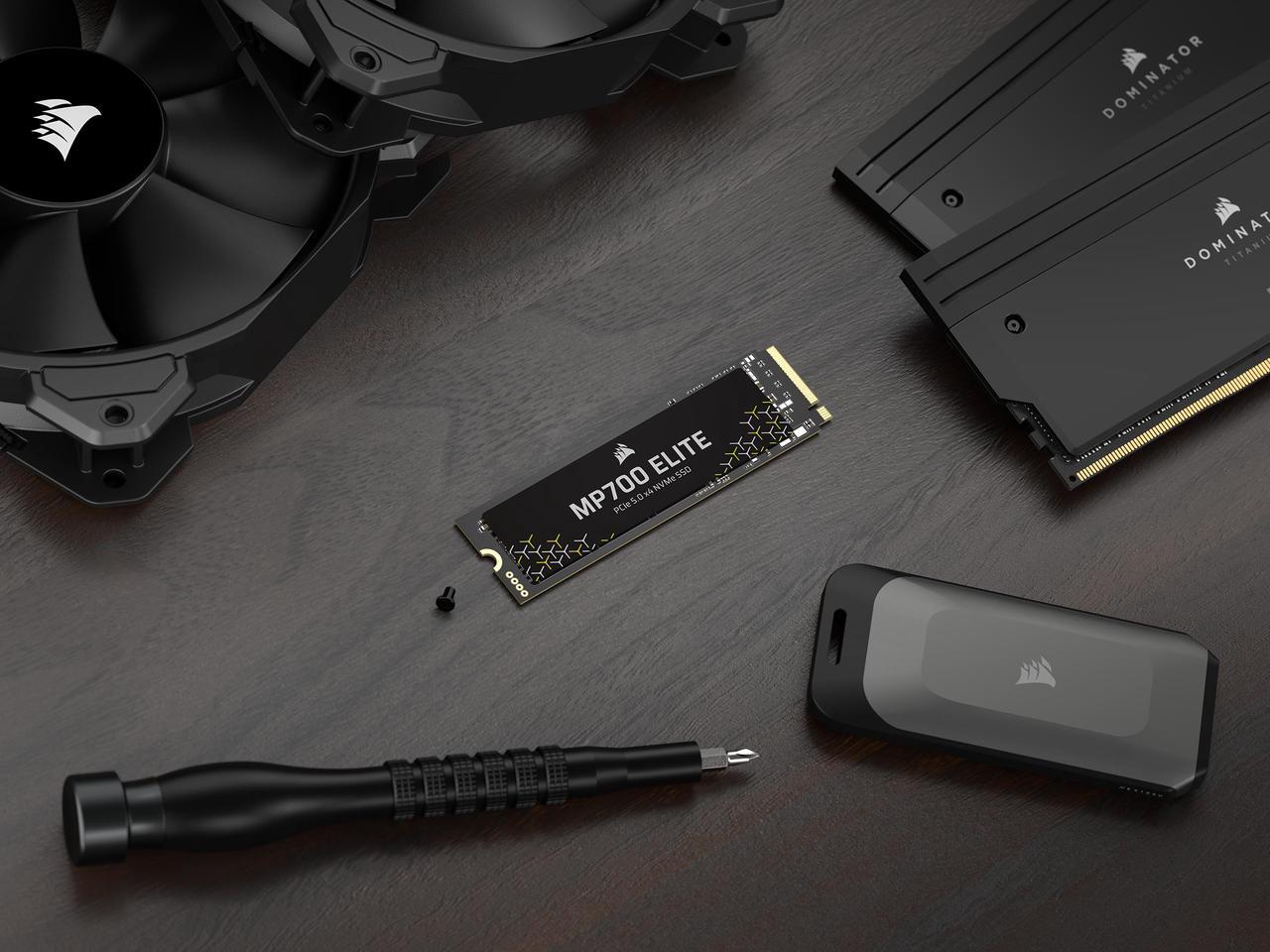 Alt view image 12 of 20 - Corsair MP700 Elite M.2 2280 1TB PCI-Express 5.0 x4 3D TLC Internal Solid State Drive (SSD) Up to 10000 MB/s CSSD-F1000GBMP700ENH