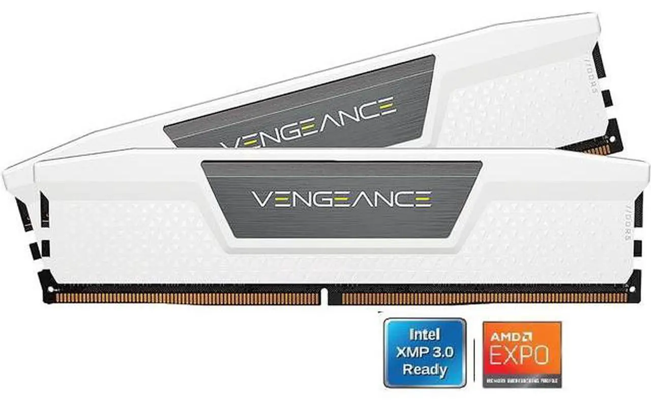 Corsair vengeance cmk32gx5m2b6000z30w ddr5 32gb bela ram pomnilnik