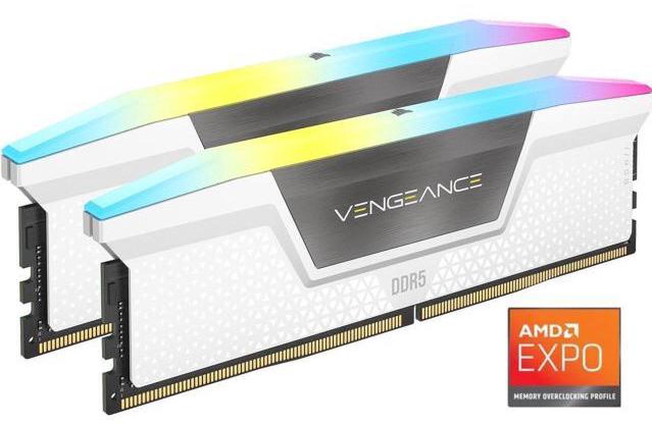 Main image of CORSAIR Vengeance RGB 32GB (2 x 16GB) 288-Pin PC RAM DDR5 6400 (PC5 51200) Desktop Memory Model CMH32GX5M2N6400C36W