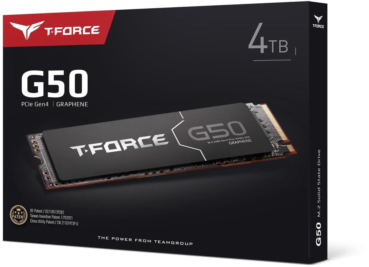 Alt view image 4 of 4 - Team Group T-FORCE G50 M.2 2280 4TB PCIe 4.0 x4 with NVMe 1.4 TLC Internal Solid State Drive (SSD) TM8FFE004T0C129