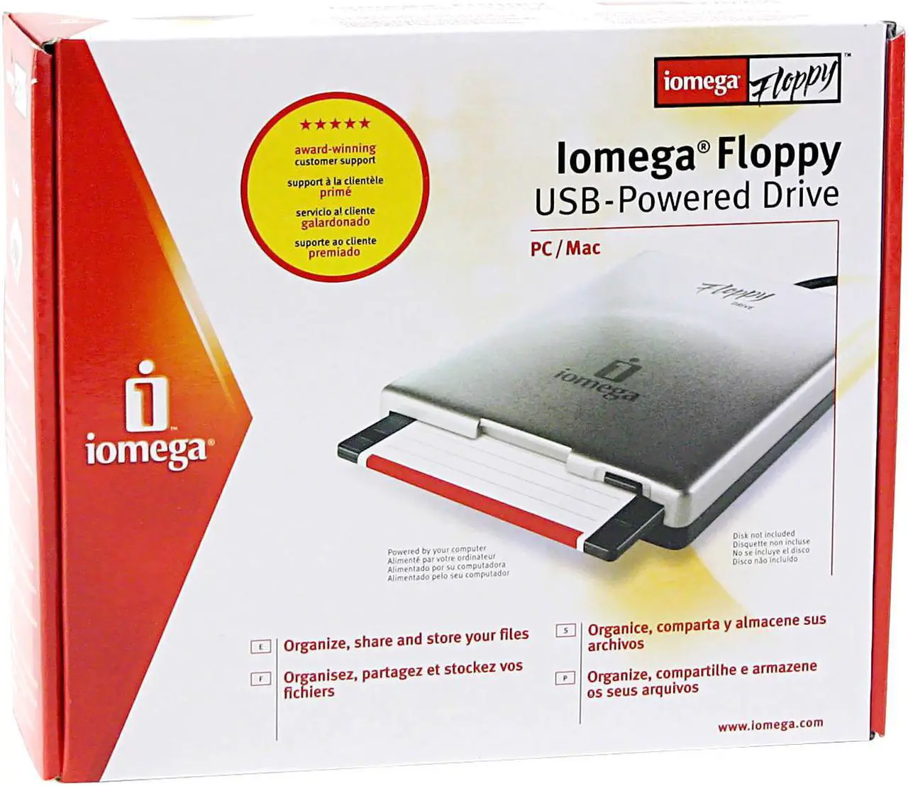 Alt view image 4 of 4 - iomega Silver 1.44MB 3.5" External USB Floppy Drive Model 32633