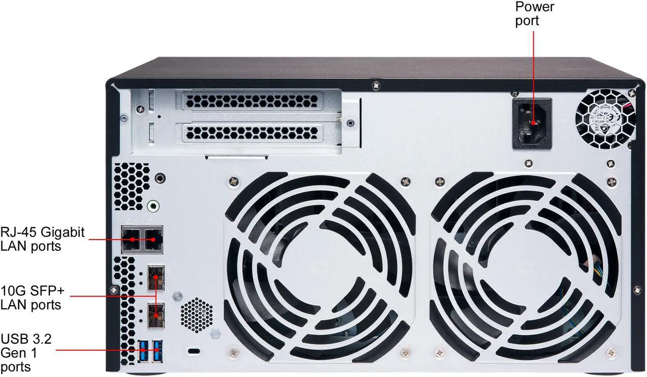 Alt view image 12 of 12 - QNAP TS-832X-2G-US High-Performance 8-Bay 64-bit NAS Built-in 2 x 10 GbE (SFP+) Network, Hardware Encryption, Quad Core 1.7 GHz, 2GB RAM, 2 x 1 GbE