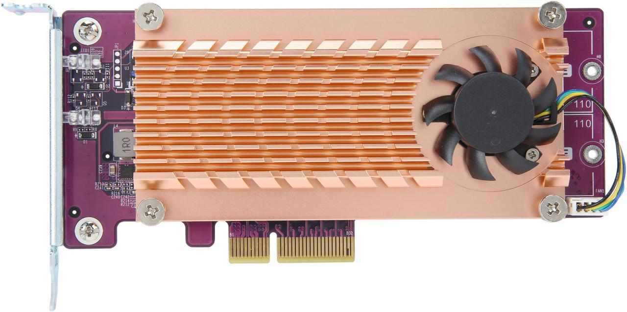 Alt view image 3 of 6 - QNAP QM2-2P-244A Dual M.2 22110/2280 Pcie SSD Expansion Card (PCIe Gen2 X4), Low-Profile Bracket Pre-Loaded, Low-Profile Flat and Full-Height are Bundled