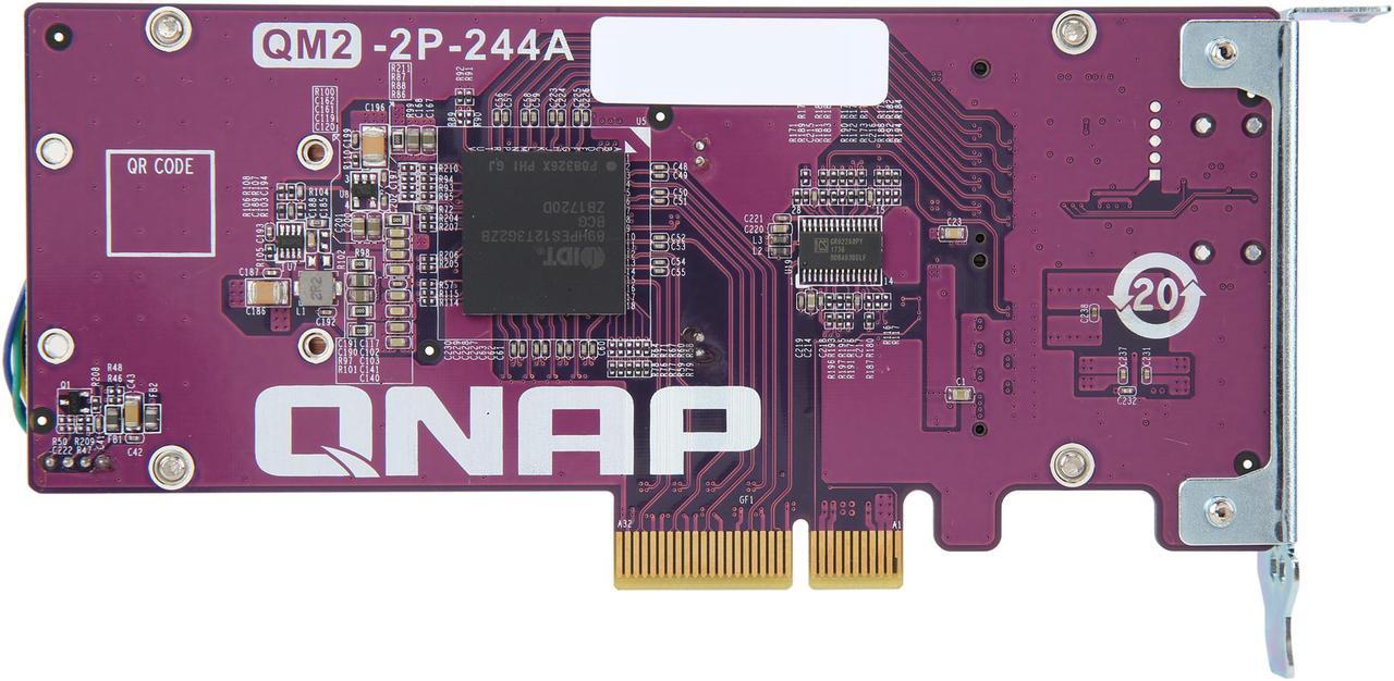 Alt view image 5 of 6 - QNAP QM2-2P-244A Dual M.2 22110/2280 Pcie SSD Expansion Card (PCIe Gen2 X4), Low-Profile Bracket Pre-Loaded, Low-Profile Flat and Full-Height are Bundled