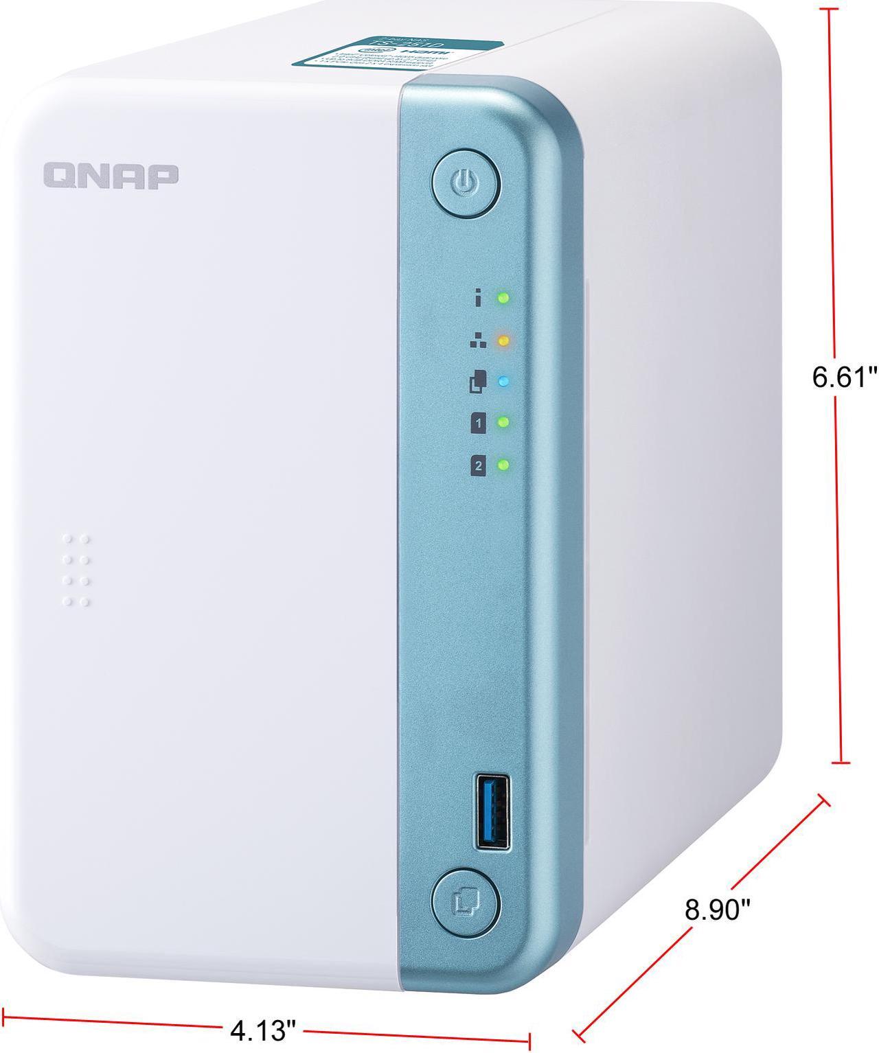 Alt view image 7 of 12 - QNAP TS-251D-2G-US Diskless System Network Storage