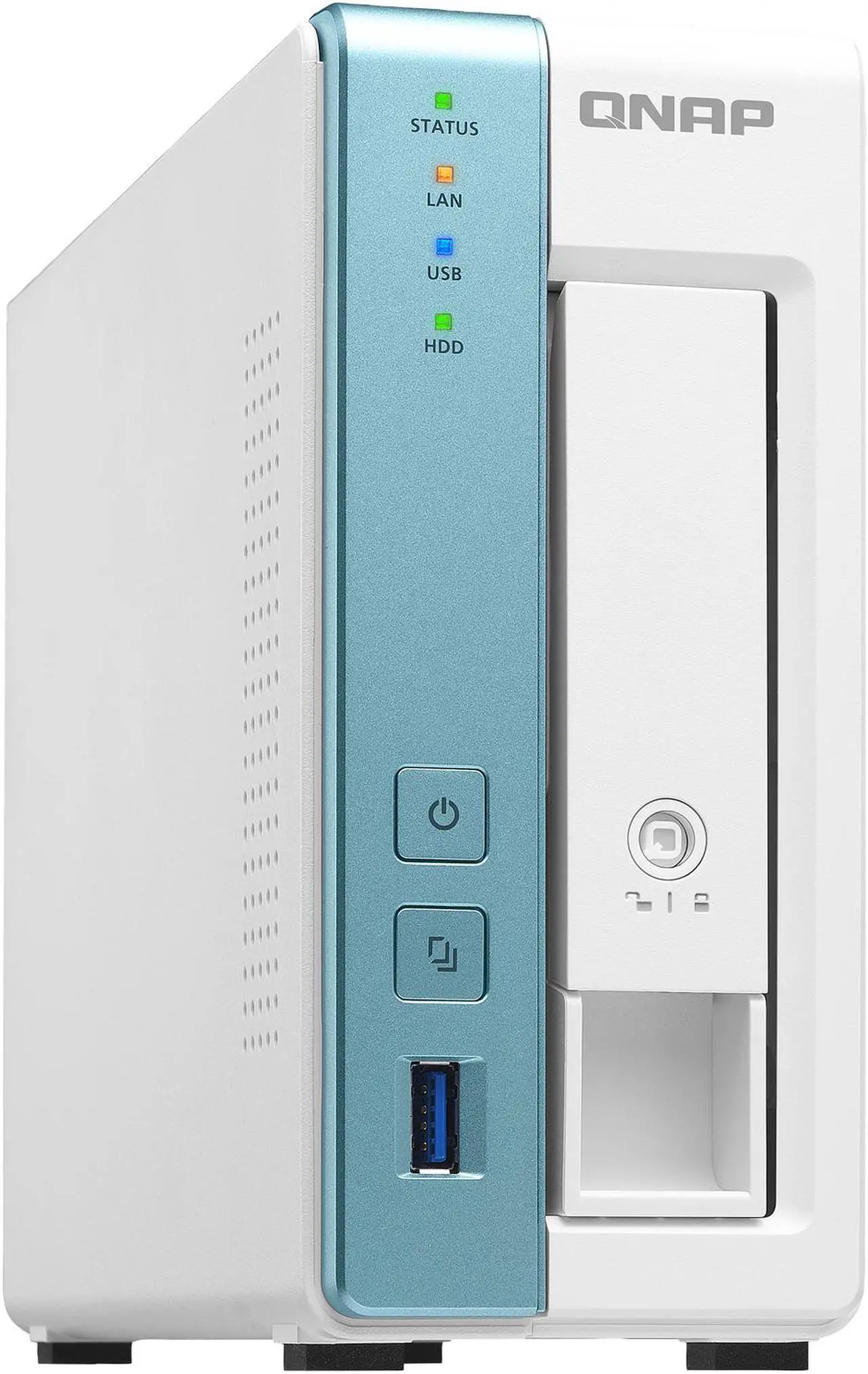 Main image of QNAP 1-Bay Personal Cloud NAS for Backup and Data Sharing 4-core 1.7GHz 1GB RAM w/ Lockable Drive Tray TS-131K-US