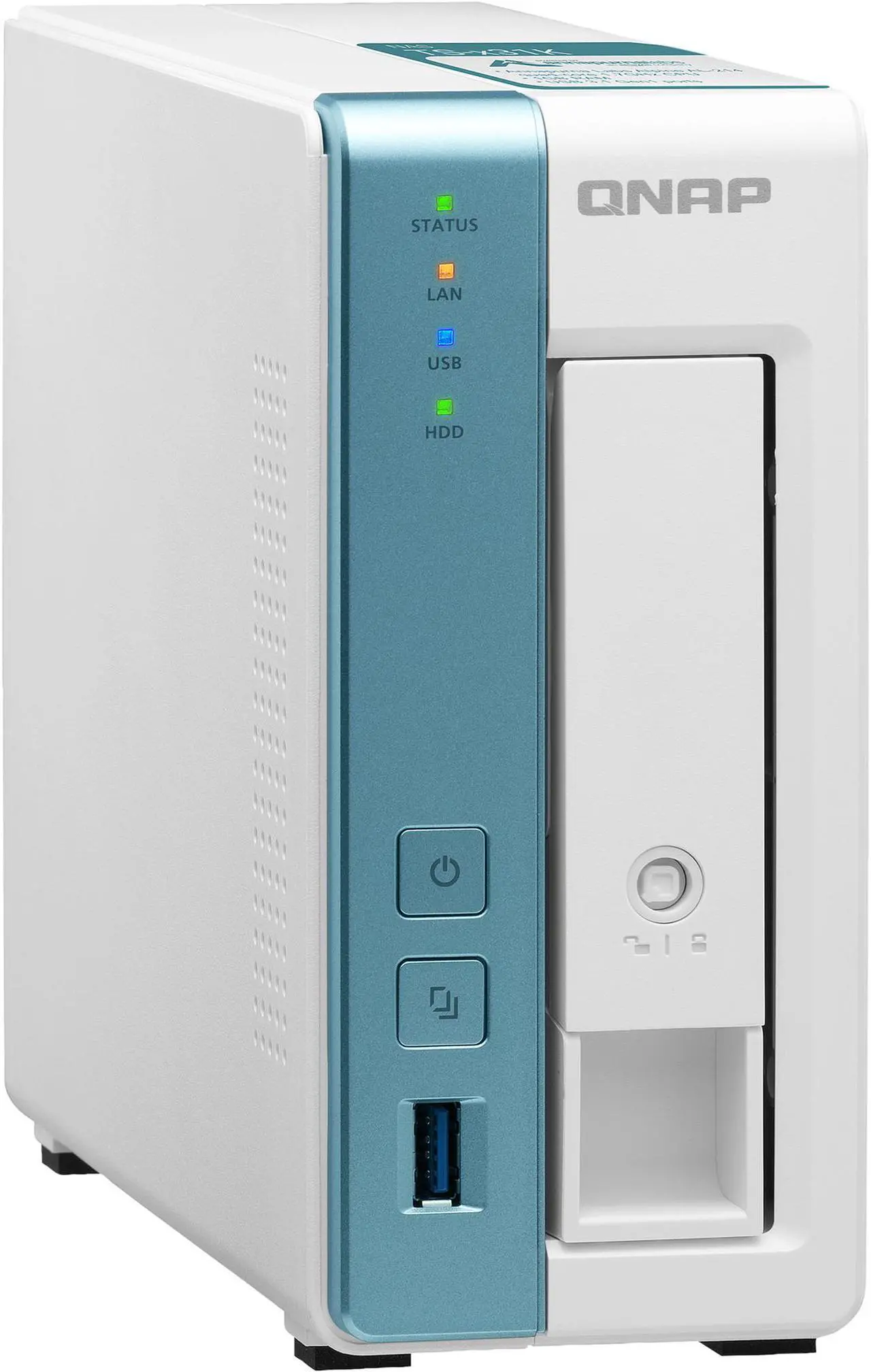 Alt view image 3 of 12 - QNAP 1-Bay Personal Cloud NAS for Backup and Data Sharing 4-core 1.7GHz 1GB RAM w/ Lockable Drive Tray TS-131K-US