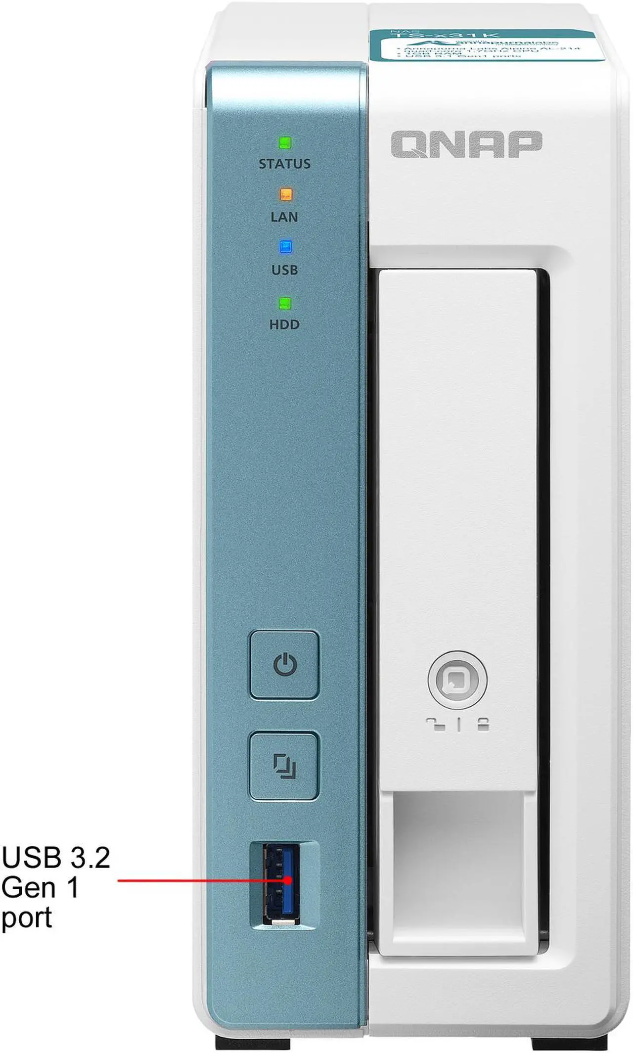 Alt view image 5 of 12 - QNAP 1-Bay Personal Cloud NAS for Backup and Data Sharing 4-core 1.7GHz 1GB RAM w/ Lockable Drive Tray TS-131K-US