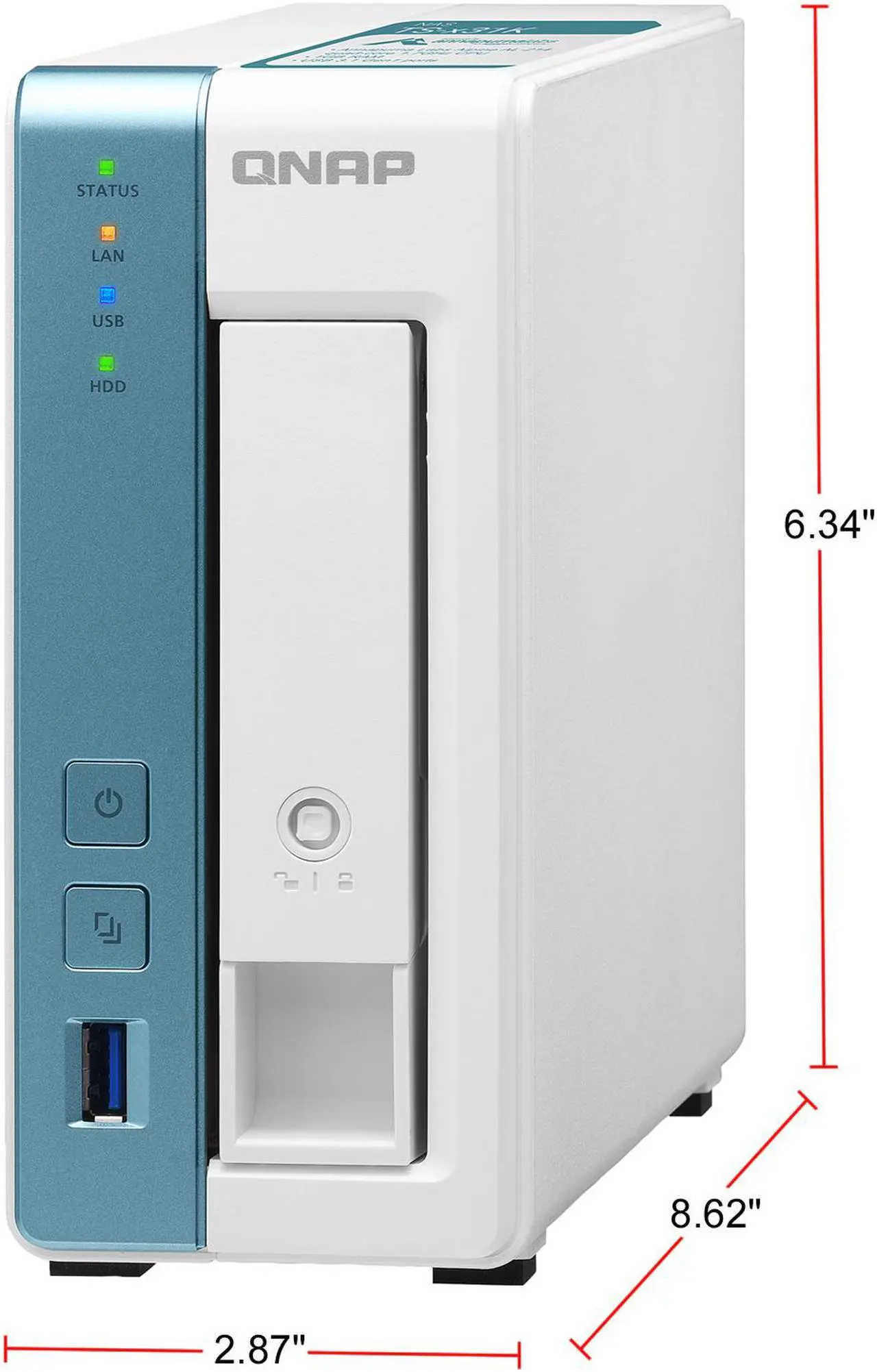 Alt view image 7 of 12 - QNAP 1-Bay Personal Cloud NAS for Backup and Data Sharing 4-core 1.7GHz 1GB RAM w/ Lockable Drive Tray TS-131K-US