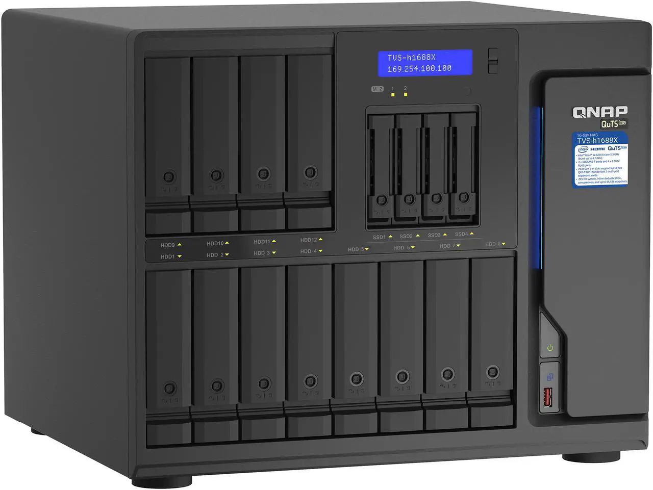 Alt view image 4 of 6 - QNAP TVS-H1688X-W1250-32G-US Diskless System Network Storage