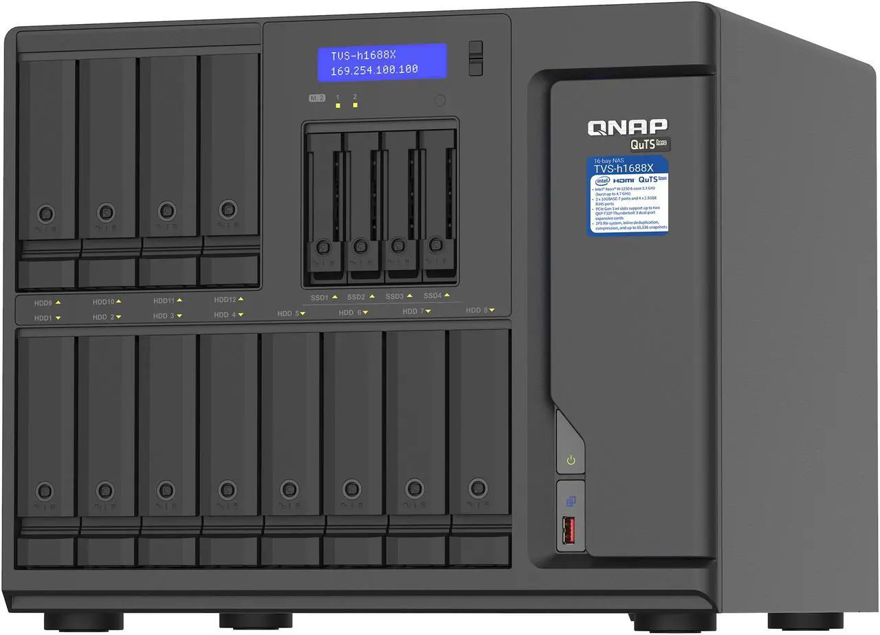 Alt view image 3 of 6 - QNAP TVS-H1688X-W1250-32G-US Diskless System Network Storage