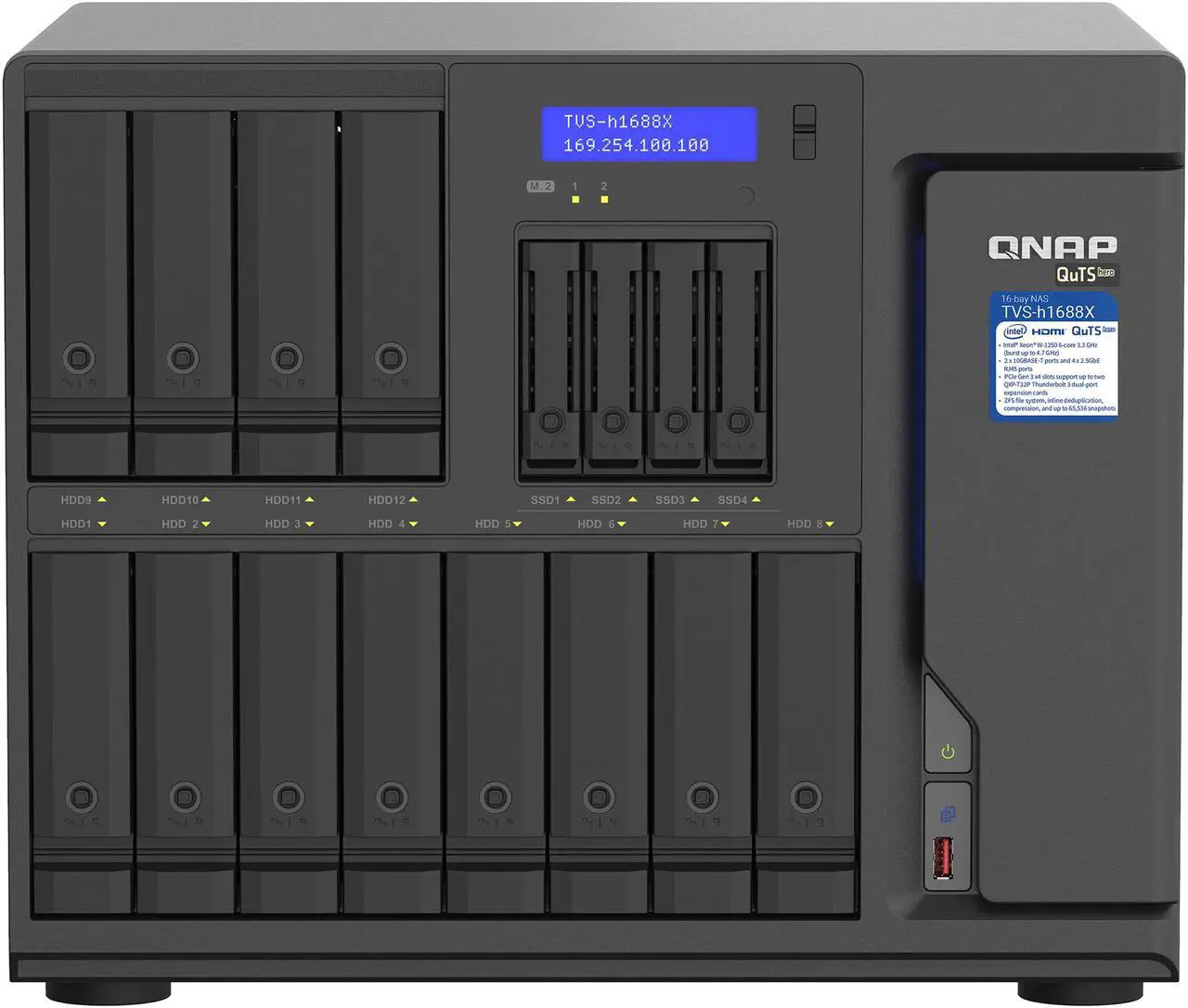 Alt view image 5 of 6 - QNAP TVS-H1688X-W1250-32G-US Diskless System Network Storage