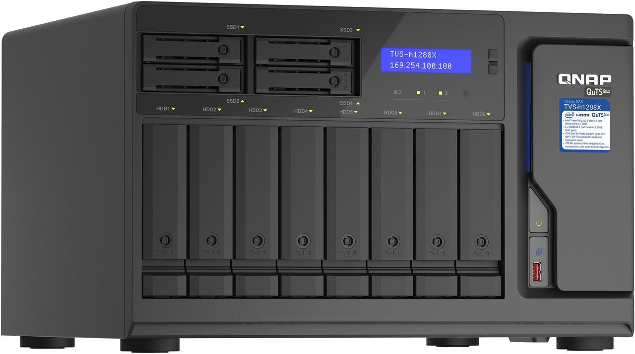 QNAP TVS-H1288X-W1250-16G-US Diskless System Network Storage