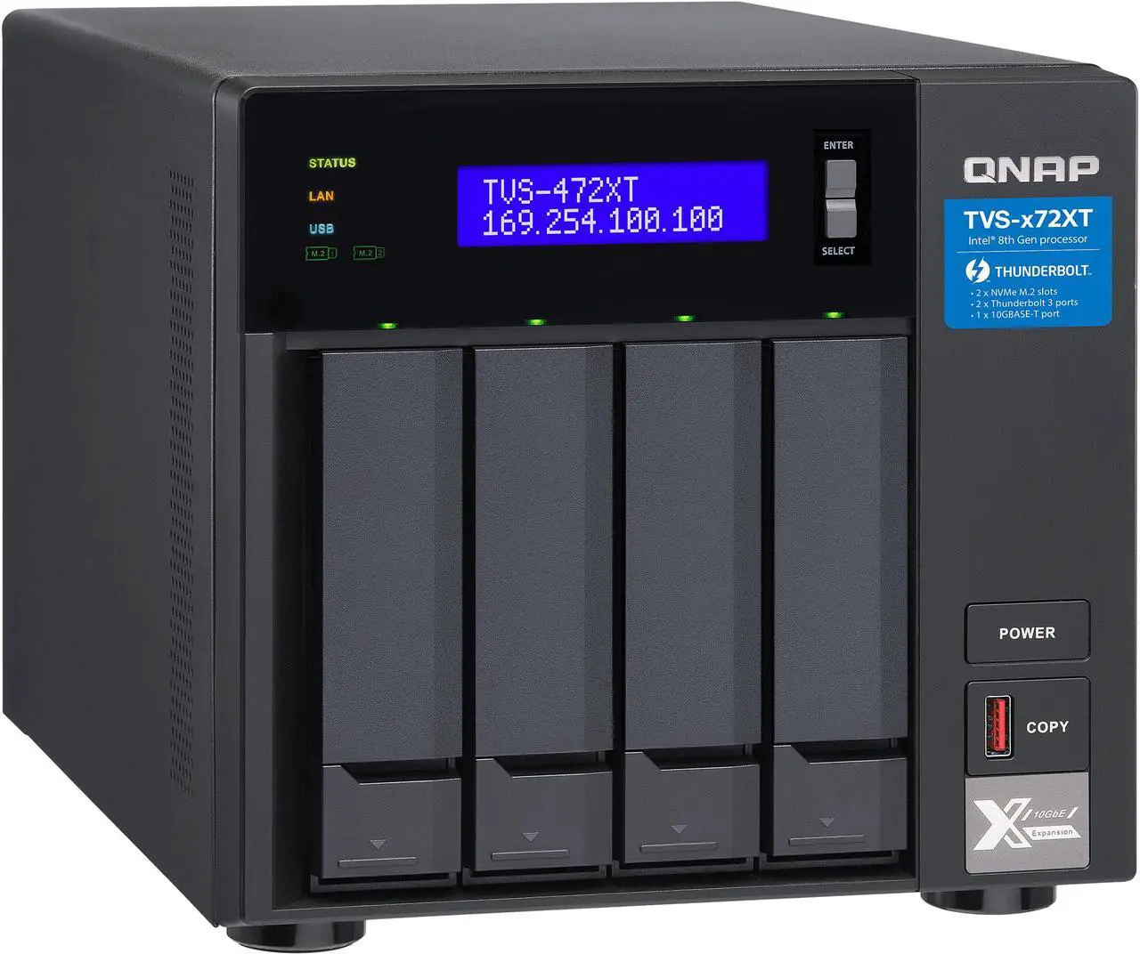 Main image of QNAP TVS-472XT-i3-4G-US Diskless System Network Storage