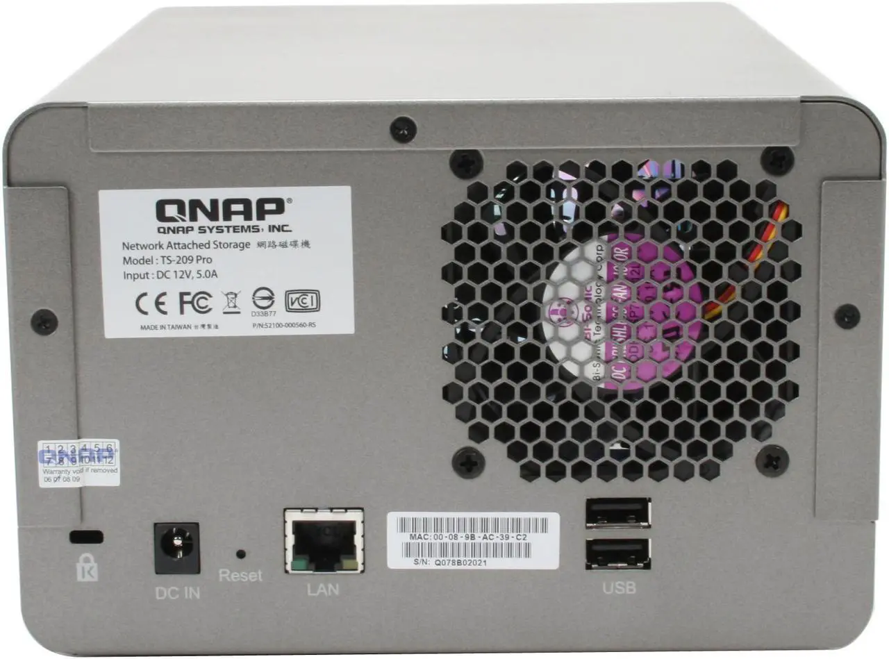Alt view image 3 of 6 - QNAP TS-209 Pro Diskless System All-in-one NAS Server for Business Users