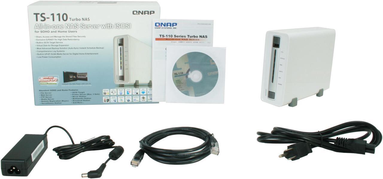 Alt view image 5 of 5 - QNAP TS-110-US Diskless System All-in-one NAS Server with iSCSI for SOHO and Home Users