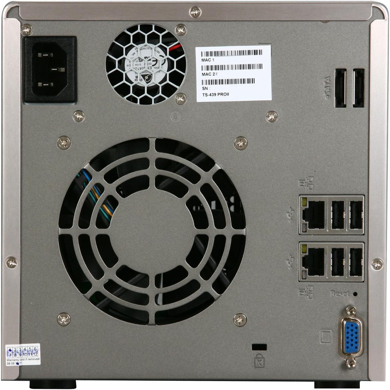 Alt view image 4 of 5 - QNAP TS-439-PROII-US Diskless System TurboNAS Superior Performance NAS with iSCSI for Business