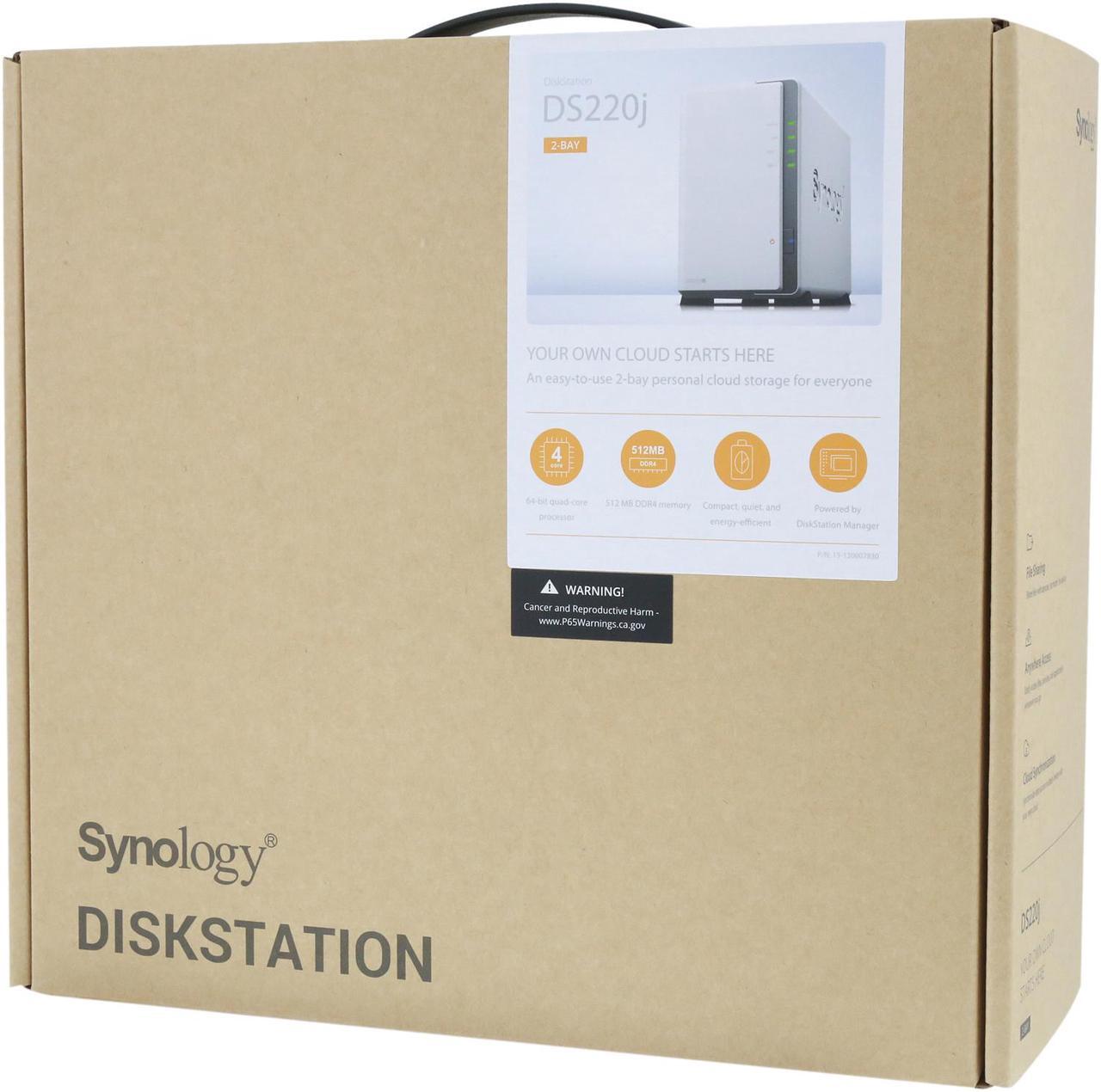 Alt view image 10 of 10 - Synology 2 Bay Desktop NAS DiskStation DS220j (Diskless)