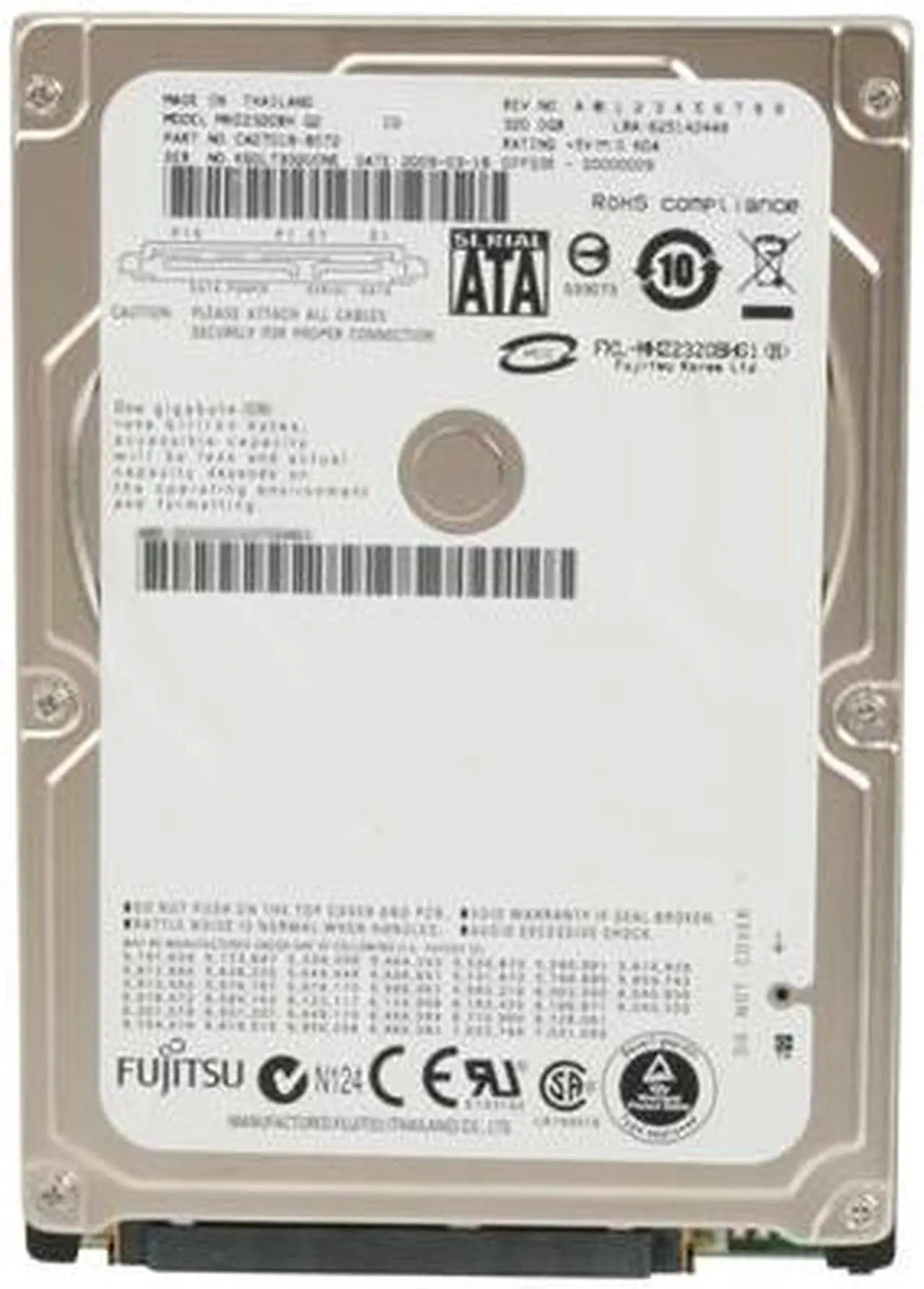 Alt view image 5 of 5 - Fujitsu MHZ2320BH-G2 320GB 5400 RPM 8MB Cache SATA 3.0Gb/s 2.5" Internal Notebook Hard Drive Bare Drive