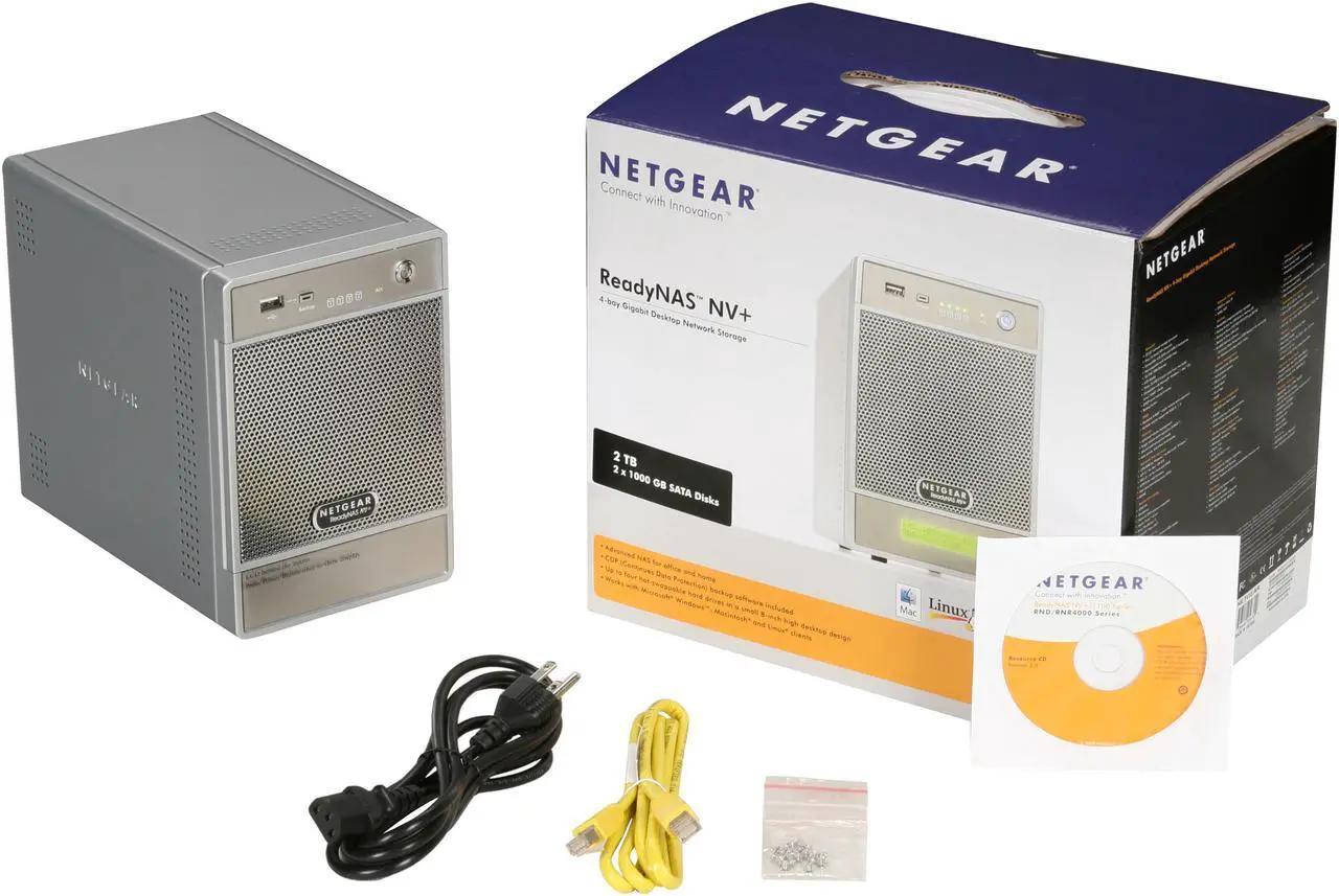 Alt view image 5 of 5 - Netgear ReadyNas NV+  2TB 4-bay (2 x 1000GB) 4-bay Network Storage (NAS) w/ Gigabit & speeds up to 25MBps