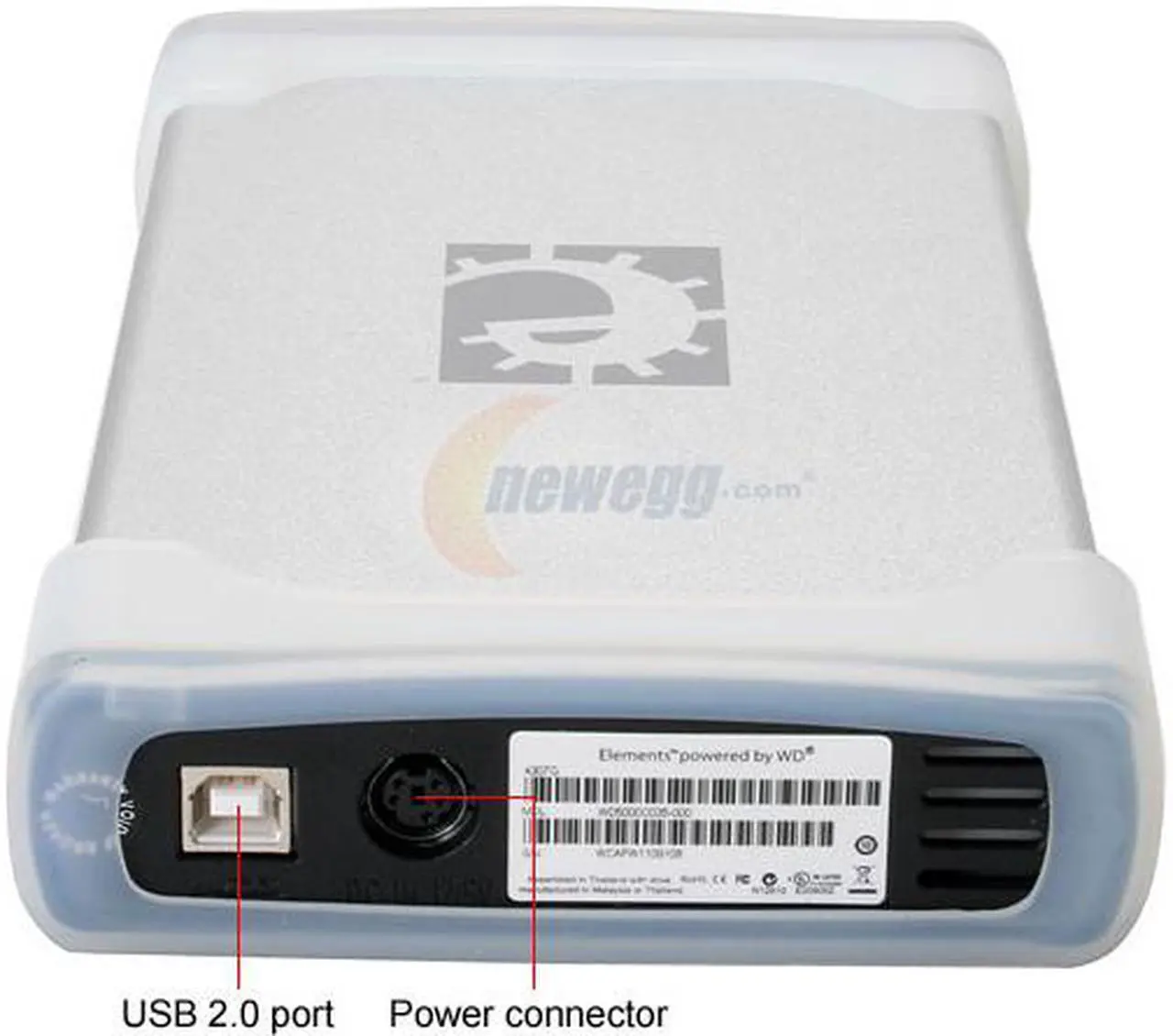 Alt view image 3 of 5 - WD Elements 500GB USB 2.0 3.5" External Hard Drive WDE1U5000N