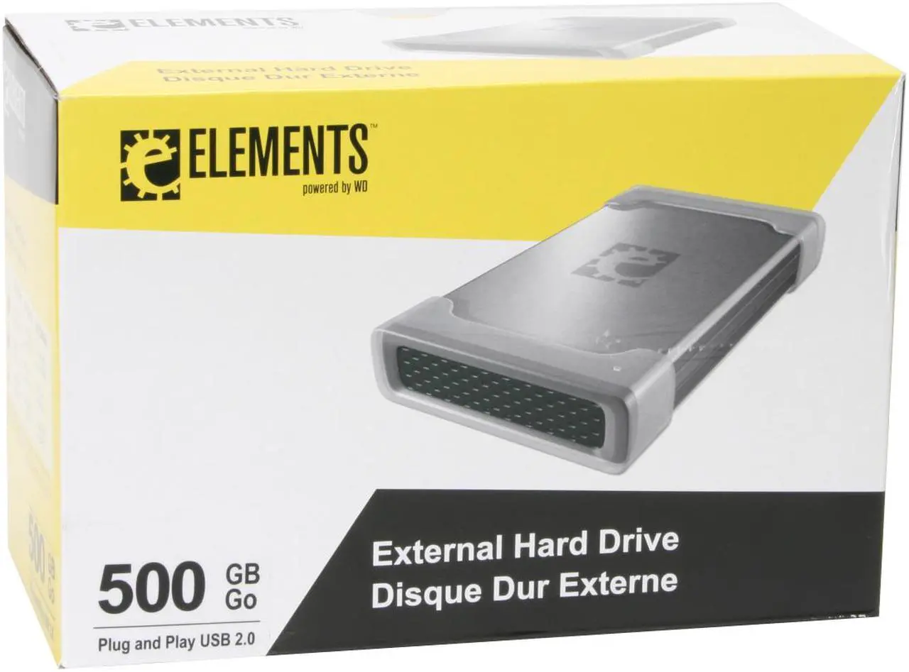 Alt view image 5 of 5 - WD Elements 500GB USB 2.0 3.5" External Hard Drive WDE1U5000N
