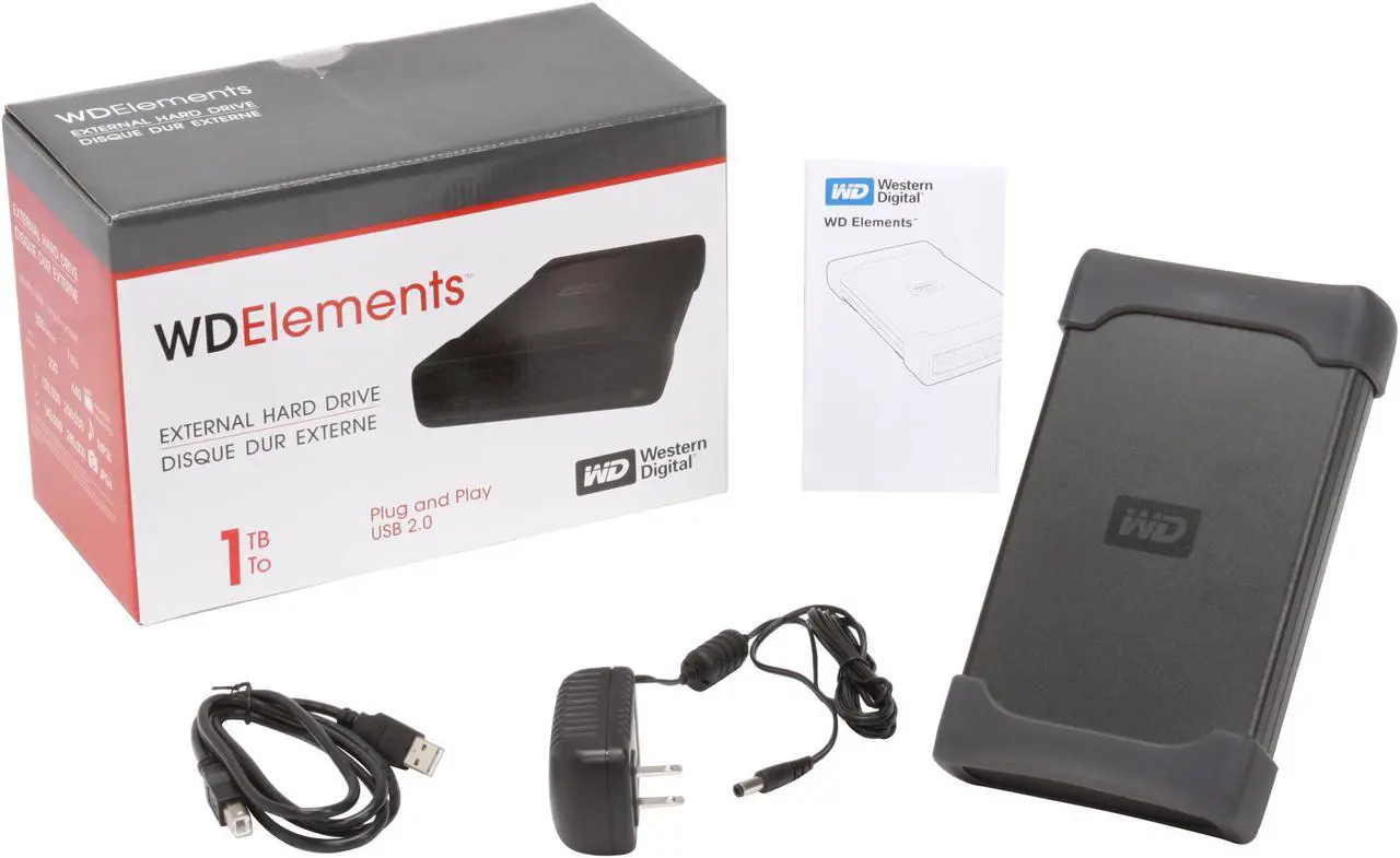 Alt view image 5 of 5 - Western Digital Element 1TB 3.5" Black External Hard Drive