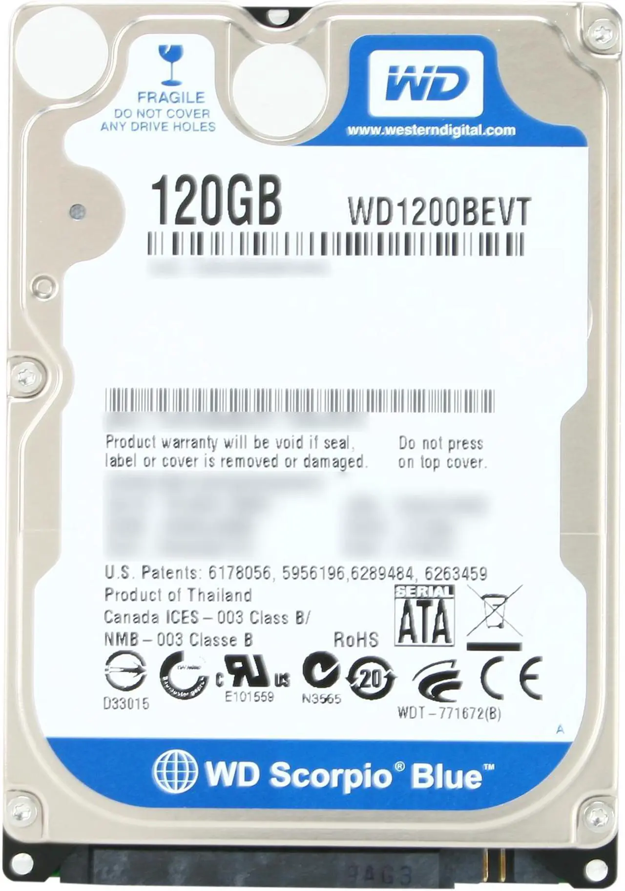 Alt view image 2 of 5 - Western Digital Scorpio Blue WD1200BEVT 120GB 5400 RPM 8MB Cache SATA 3.0Gb/s 2.5" Notebook Hard Drive Bare Drive