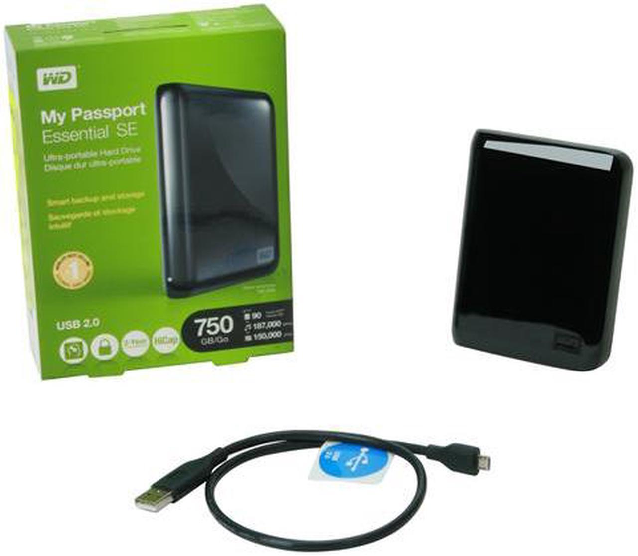Alt view image 6 of 6 - WD 750GB My Passport Essential SE External Hard Drive USB 2.0 Model WDBABM7500ABK-NESN