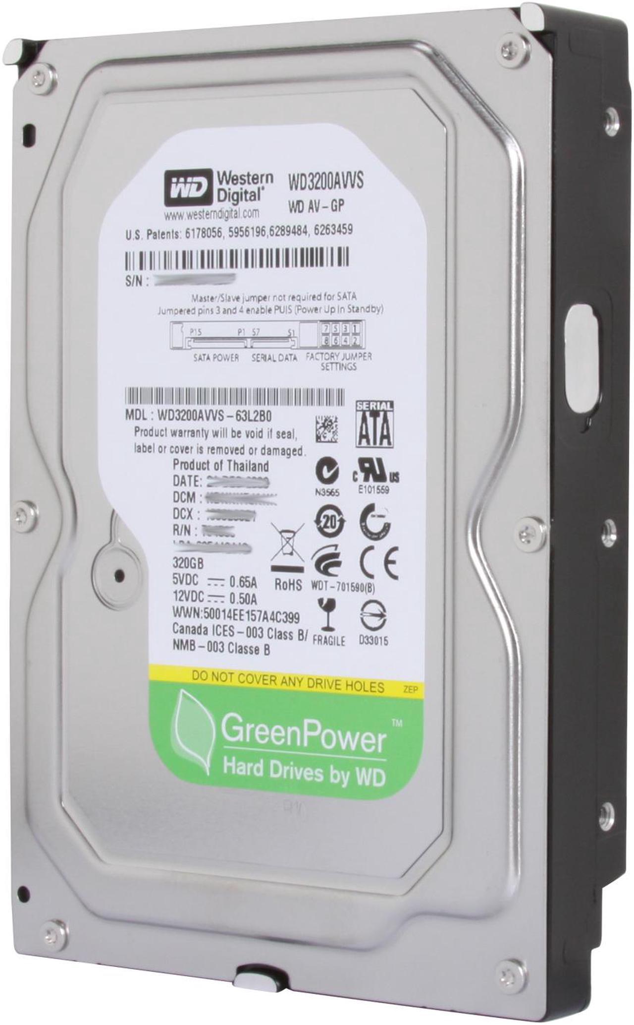 Main image of WD AV-GP WD3200AVVS 320GB IntelliPower 8MB Cache SATA 3.0Gb/s 3.5" Internal Power-saving Hard Drive Bare Drive