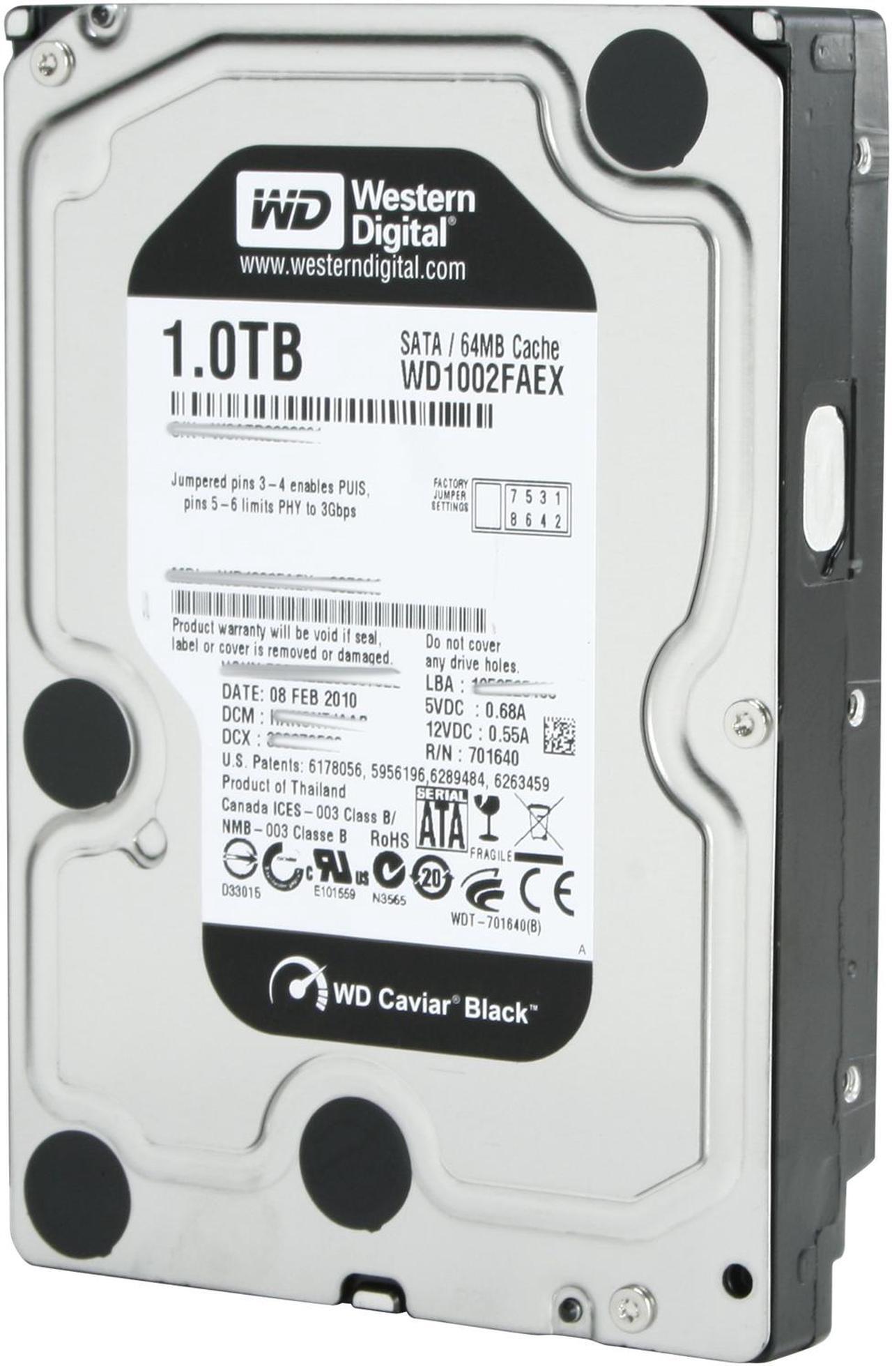 Alt view image 2 of 5 - WD Caviar Black WD1002FAEX 1TB 7200 RPM 64MB Cache SATA 6.0Gb/s 3.5" Internal Hard Drive Bare Drive