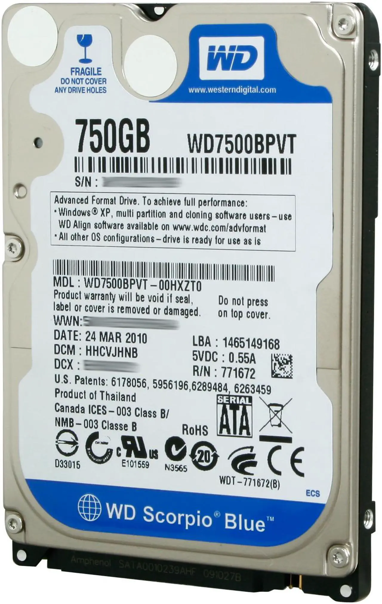 Western Digital Scorpio 750GB Hard Drive - Thumbnail 2