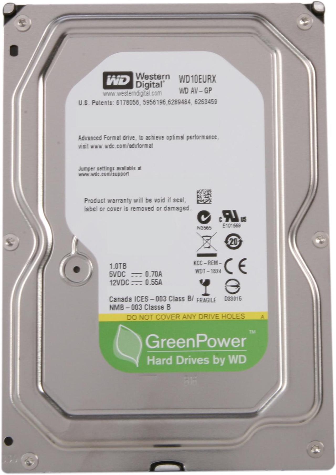 Alt view image 3 of 5 - Western Digital AV-GP WD10EURX 1TB IntelliPower 64MB Cache SATA 6.0Gb/s 3.5" Internal Hard Drive Bare Drive