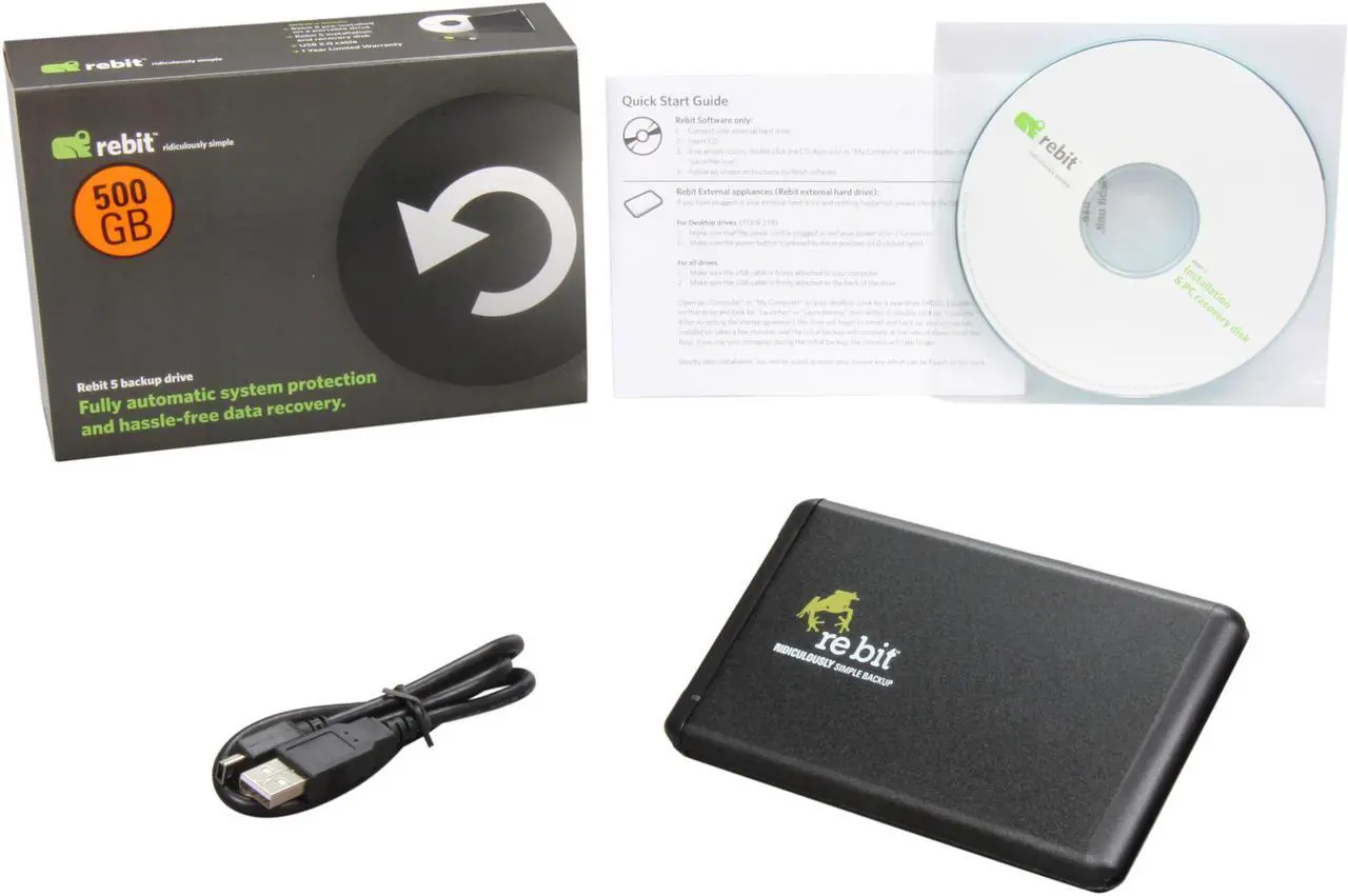 Alt view image 5 of 5 - Rebit 500GB USB 2.0 2.5" Automatic Backup and Recovery Hard Drive RSA525500 Black