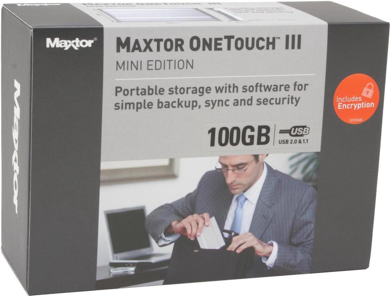 Alt view image 4 of 4 - Maxtor OneTouch III Mini 100GB USB 2.0 2.5" External Hard Drive R01E100 (STM901003OTABE1-RK)
