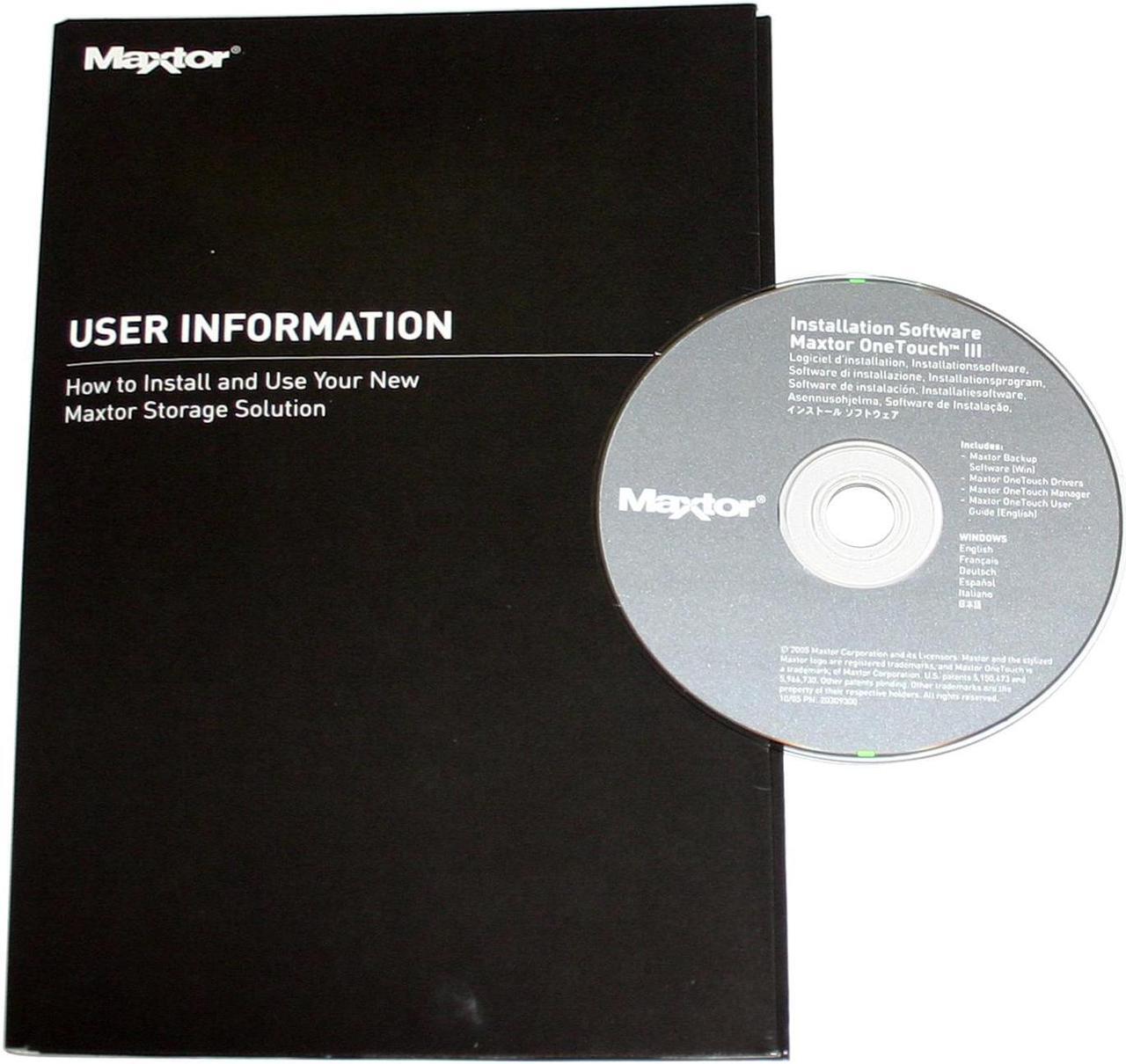 Alt view image 4 of 7 - Maxtor OneTouch III 500GB USB 2.0 3.5" External Hard Drive T01H500 (STM305004OTAB01-RK)