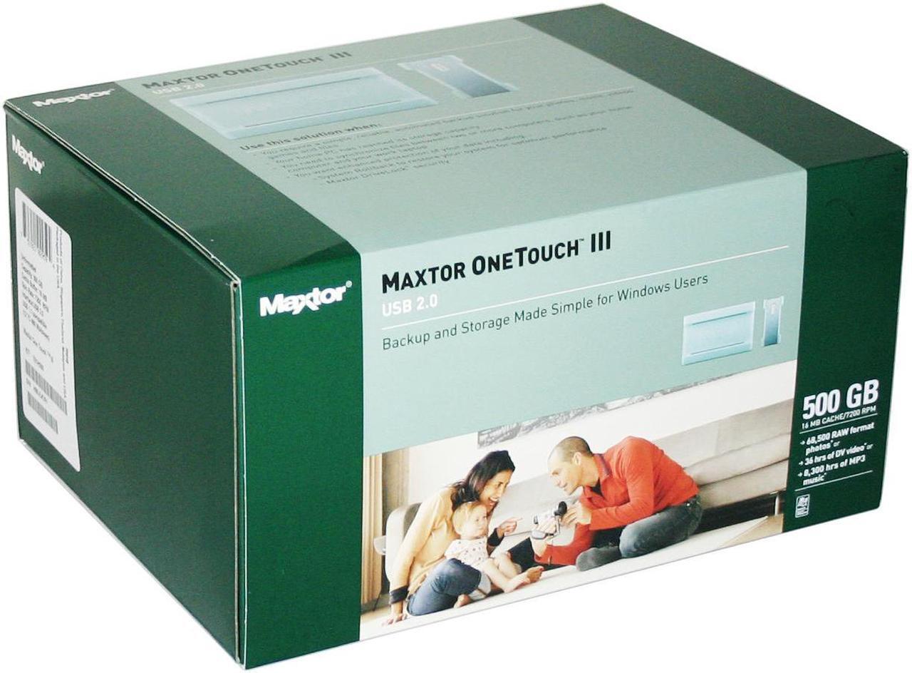 Alt view image 7 of 7 - Maxtor OneTouch III 500GB USB 2.0 3.5" External Hard Drive T01H500 (STM305004OTAB01-RK)