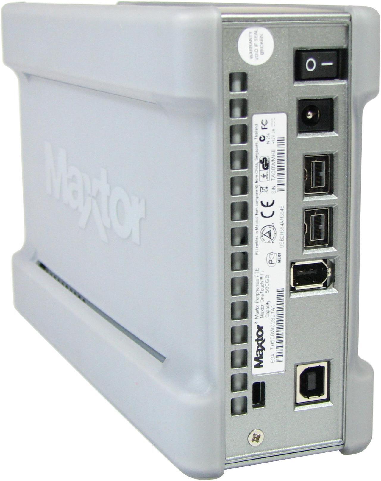 Alt view image 3 of 7 - Maxtor OneTouch III 500GB USB 2.0 3.5" External Hard Drive T01H500 (STM305004OTAB01-RK)