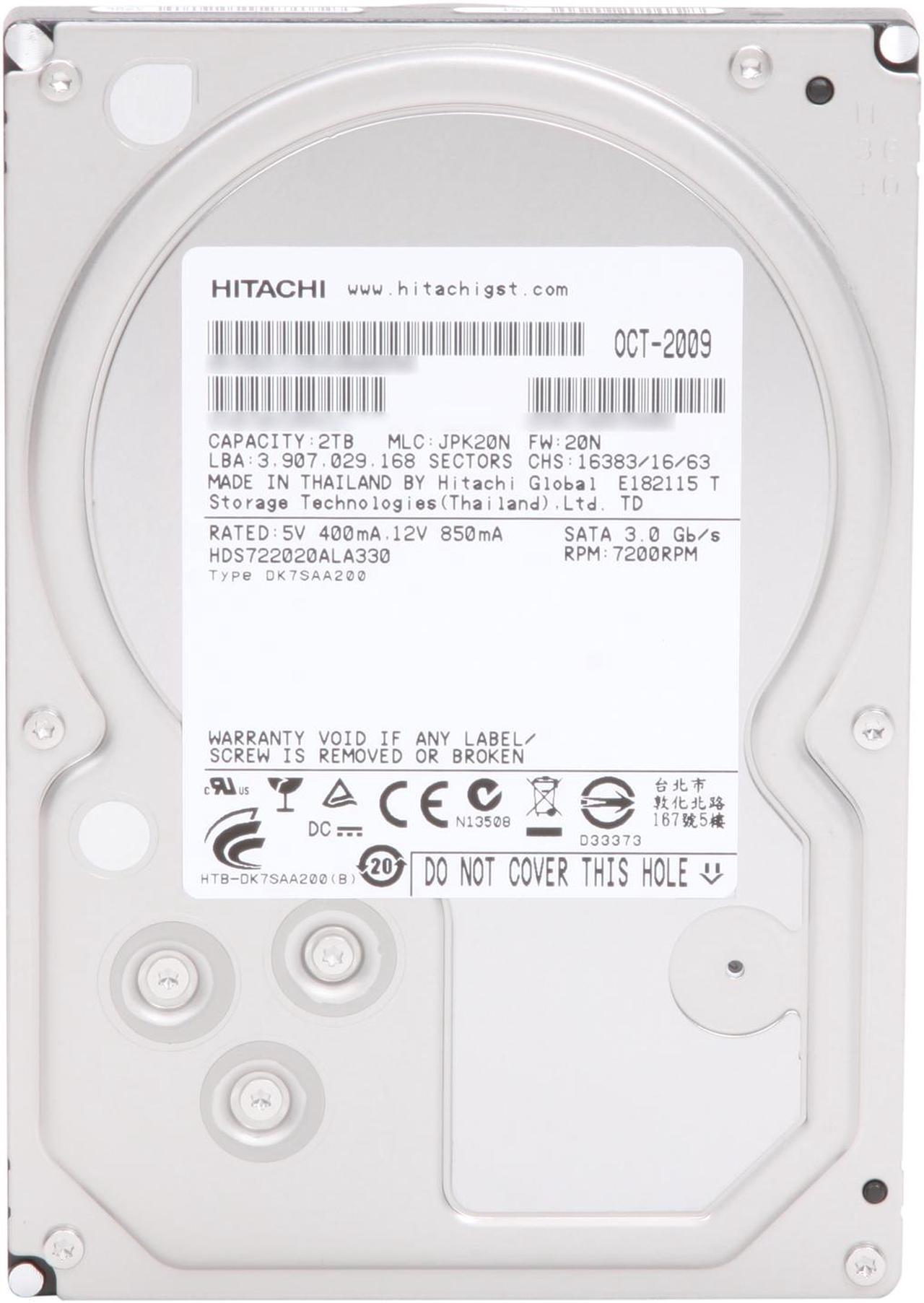 Alt view image 3 of 6 - Hitachi GST Deskstar HD32000 IDK/7K (0S00164) 2TB 7200 RPM 32MB Cache SATA 3.0Gb/s 3.5" Internal Hard Drive