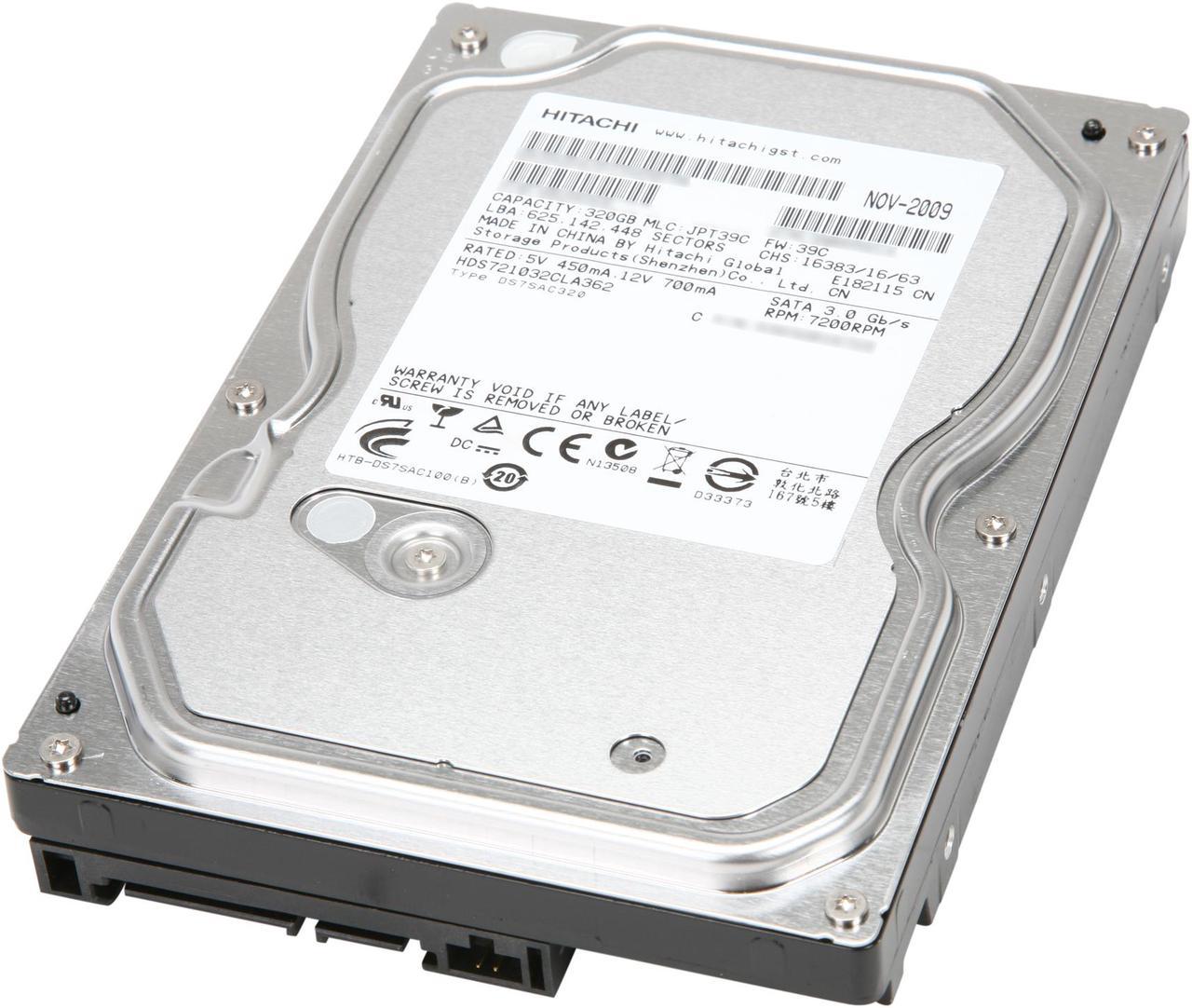 Hitachi GST Deskstar 7K1000.C HDS721032CLA362 (0A39264) 320GB 7200 RPM 16MB Cache SATA 3.0Gb/s 3.5" Internal Hard Drive Bare Drive