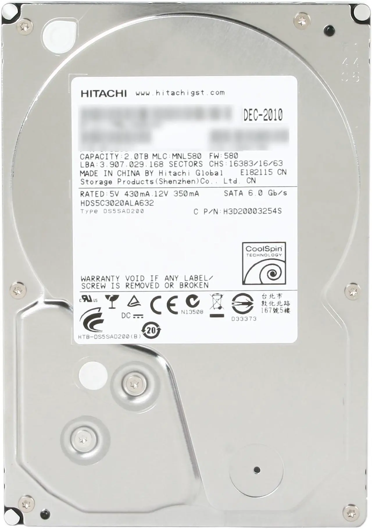 Hitachi GST Deskstar 5K3000 HDS5C3020ALA632