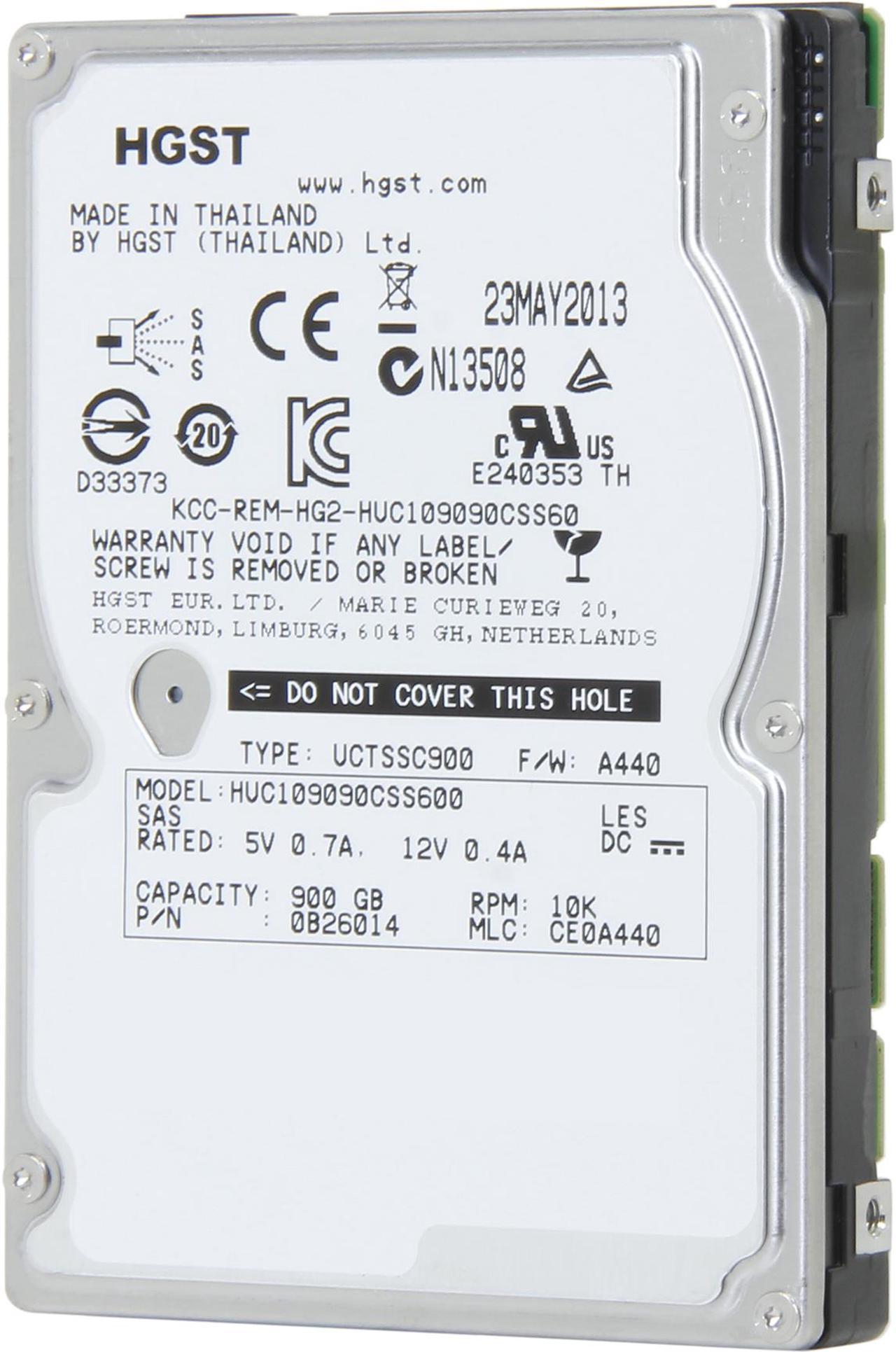 HGST Ultrastar C10K900 HUC109090CSS600 (0B26014) 900GB 10000 RPM 64MB Cache SAS 6Gb/s 2.5" Internal Enterprise Hard Drive Bare Drive