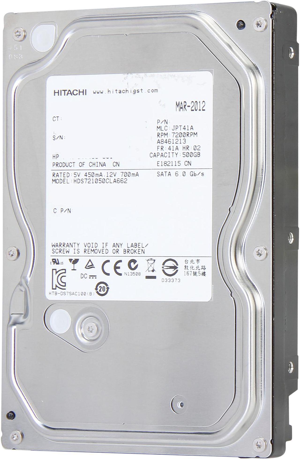 Main image of Hitach Deskstar 7K1000.C HDS721050CLA662 500GB 7200 RPM 16MB Cache SATA 6.0Gb/s 3.5" Internal Hard Drive Bare Drive