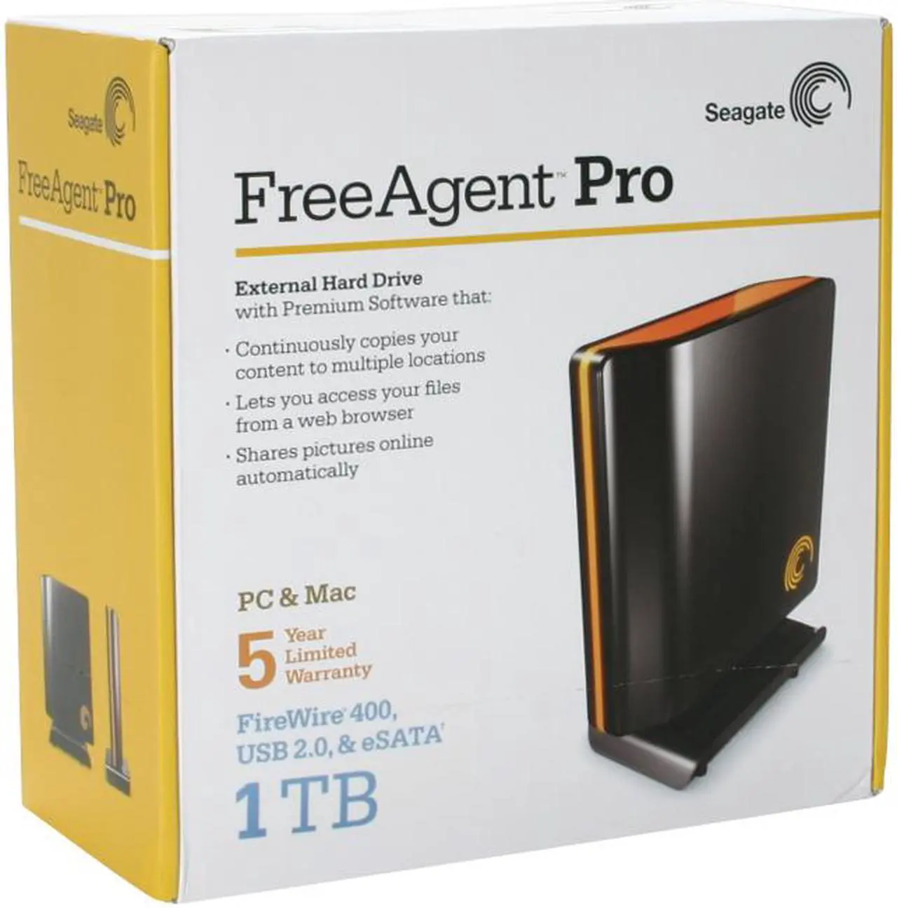 Alt view image 7 of 7 - Seagate FreeAgent Pro ST310005FPA1E3-RK 1TB 7200 RPM USB 2.0 / IEEE 1394a (Dual FireWire 400 interface module)/ eSATA External Hard Drive