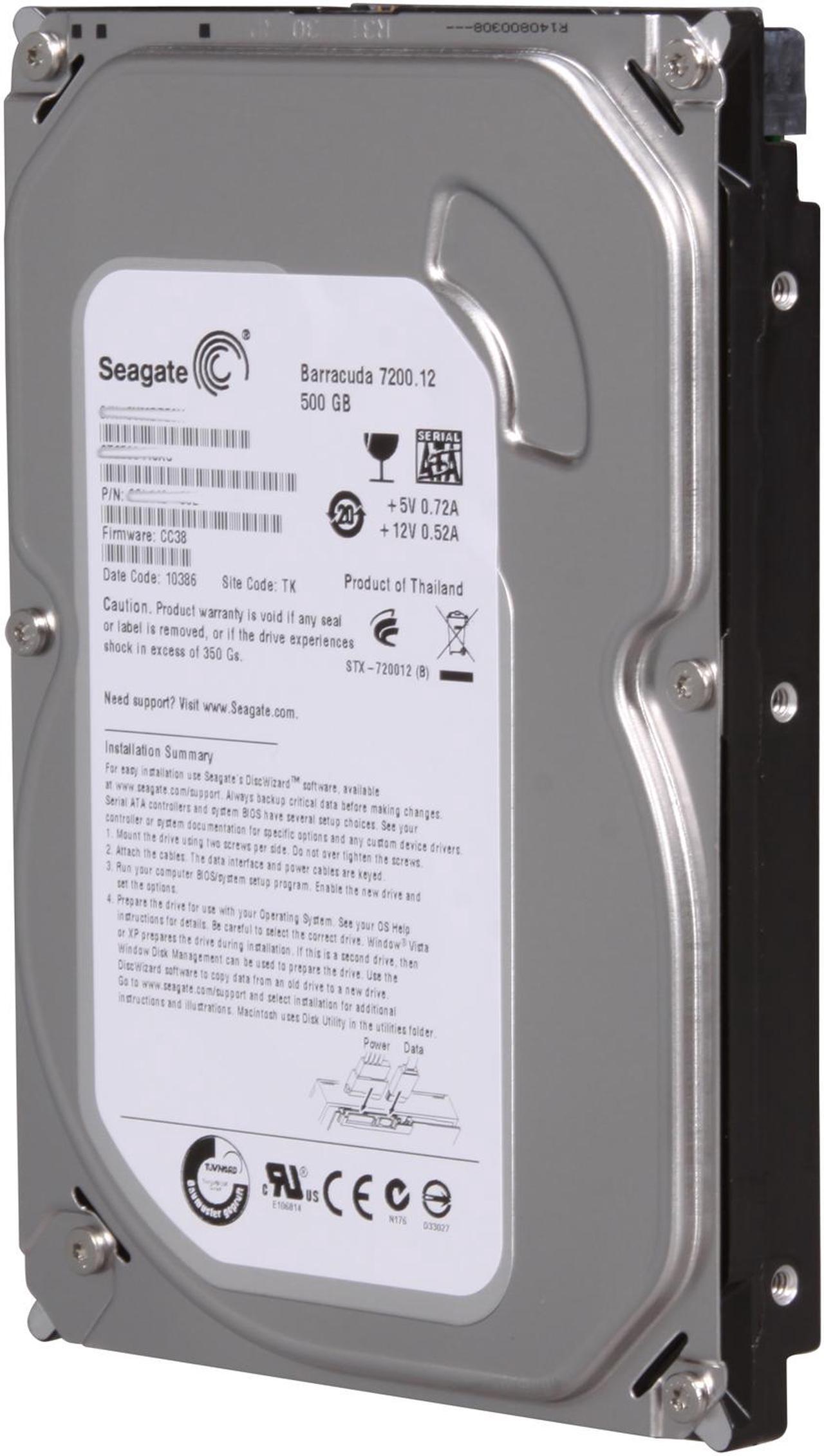 Main image of Seagate BarraCuda 7200.12 ST3500418AS 500GB 7200 RPM 16MB Cache SATA 3.0Gb/s 3.5" Internal Hard Drive Bare Drive